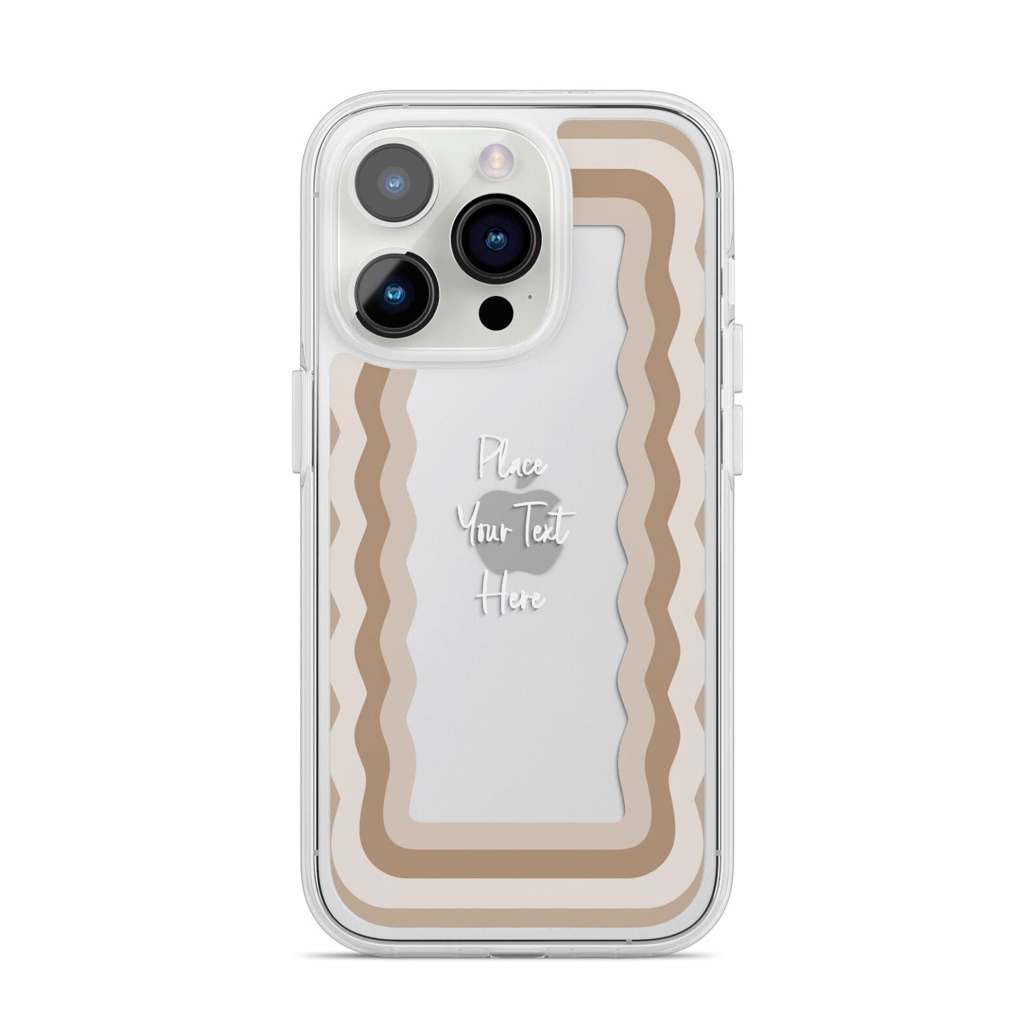 Personalised Mirrored iPhone 14 Pro Clear Tough Case Silver