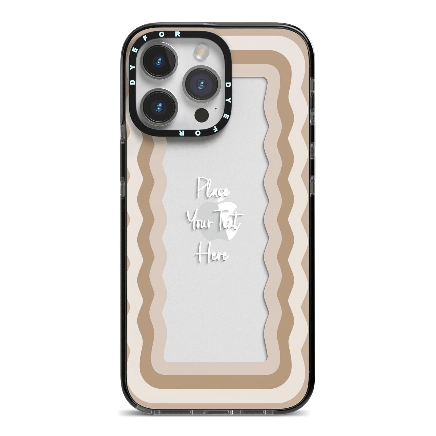 Personalised Mirrored iPhone 14 Pro Max Black Impact Case on Silver phone