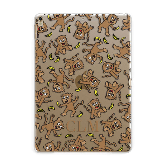 Personalised Monkey Initials Apple iPad Gold Case