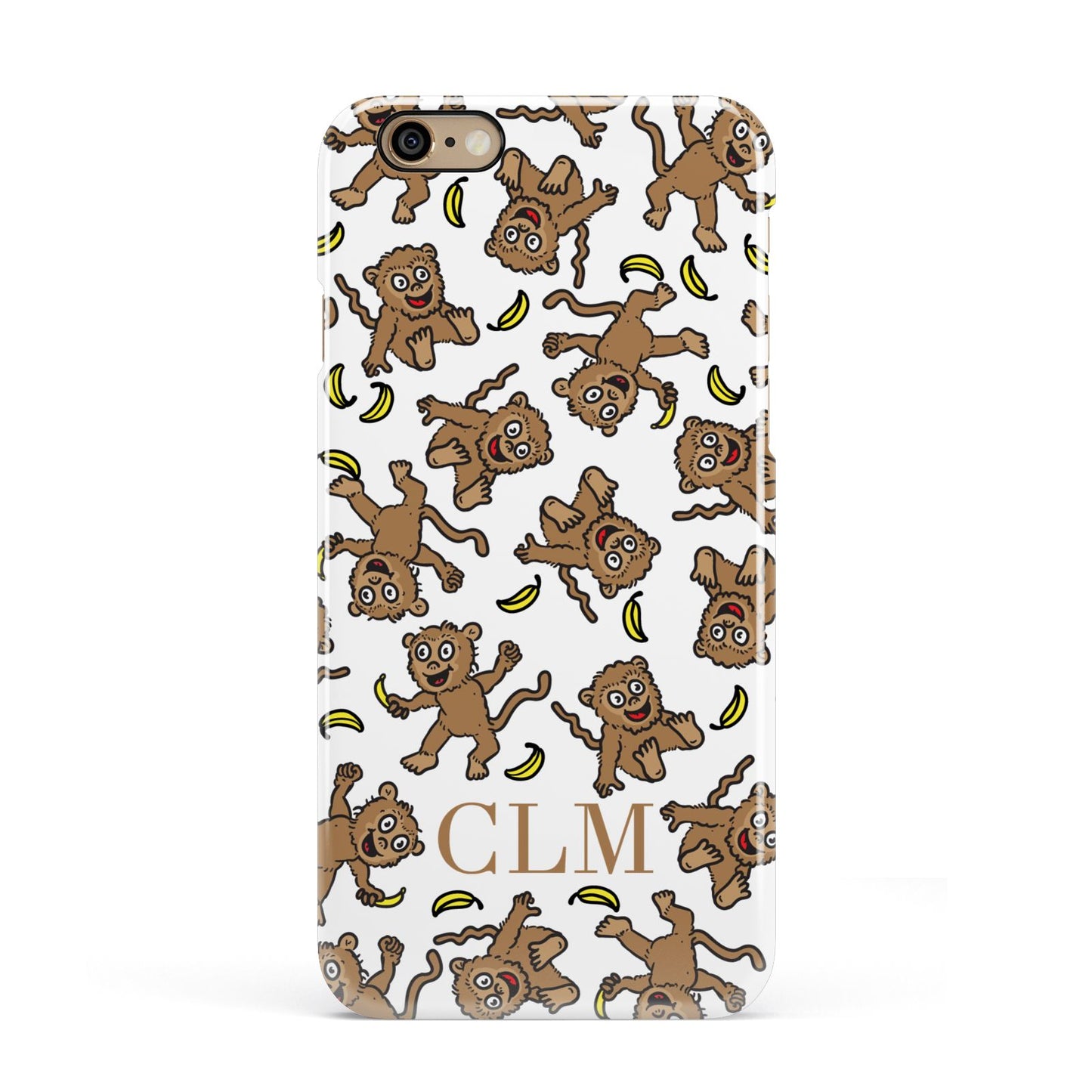 Personalised Monkey Initials Apple iPhone 6 3D Snap Case