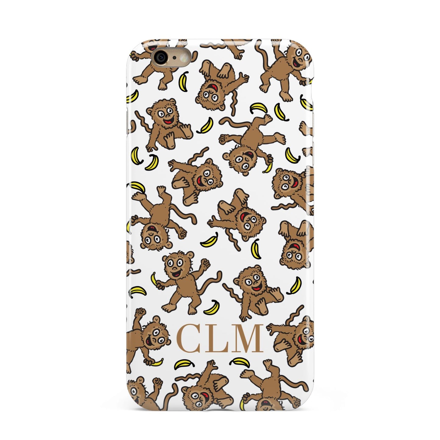 Personalised Monkey Initials Apple iPhone 6 Plus 3D Tough Case