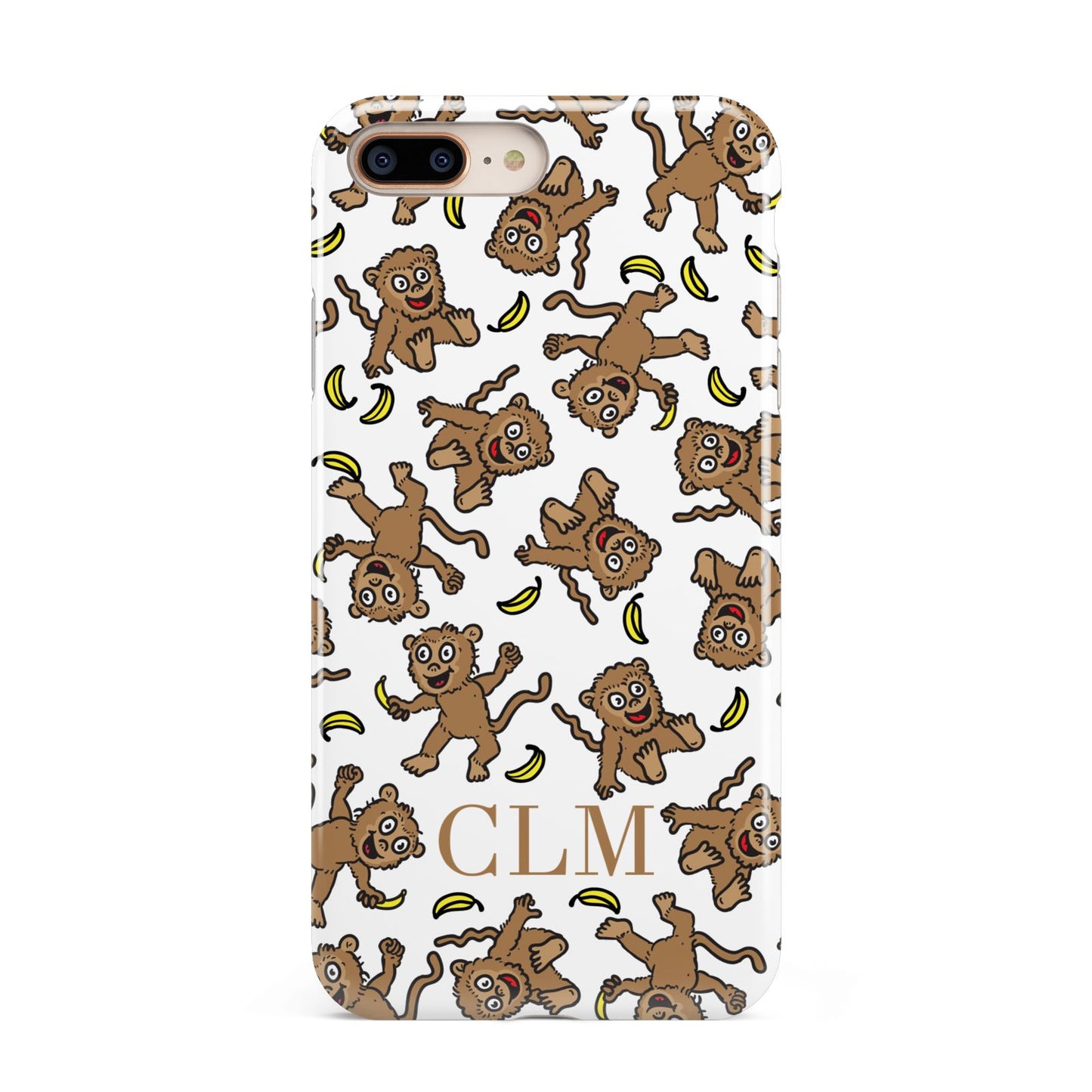 Personalised Monkey Initials Apple iPhone 7 8 Plus 3D Tough Case