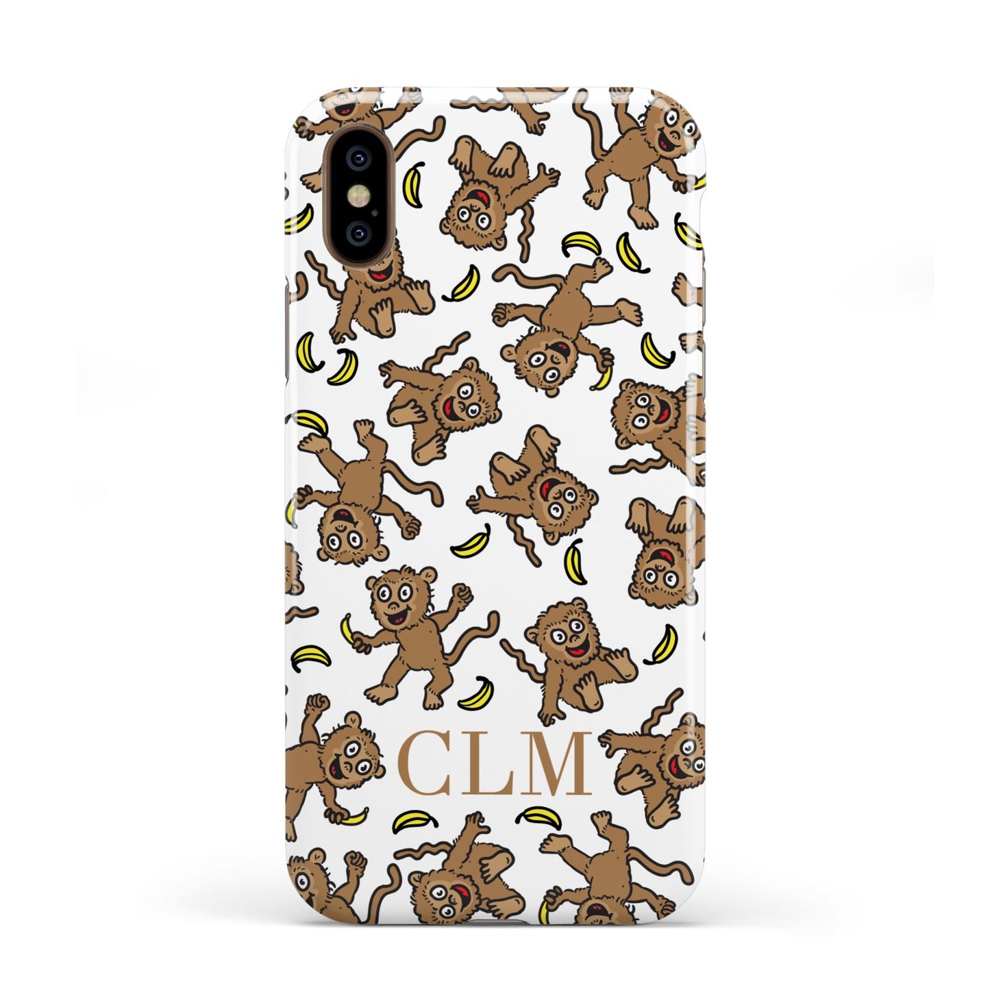 Personalised Monkey Initials Apple iPhone XS 3D Tough