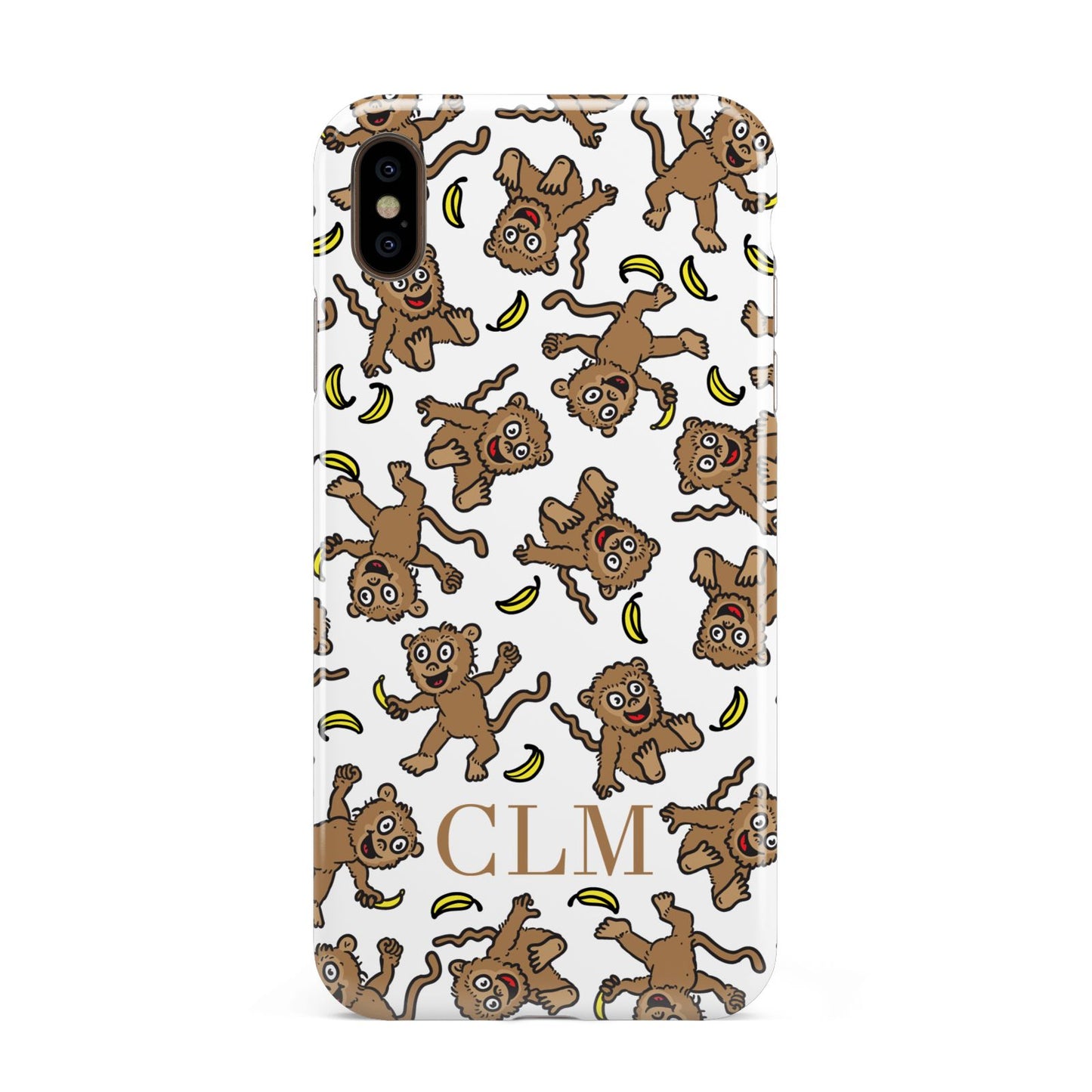 Personalised Monkey Initials Apple iPhone Xs Max 3D Tough Case