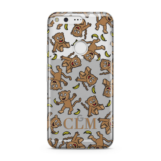 Personalised Monkey Initials Google Pixel Case