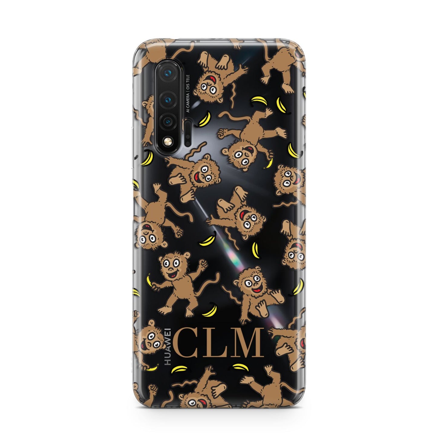 Personalised Monkey Initials Huawei Nova 6 Phone Case