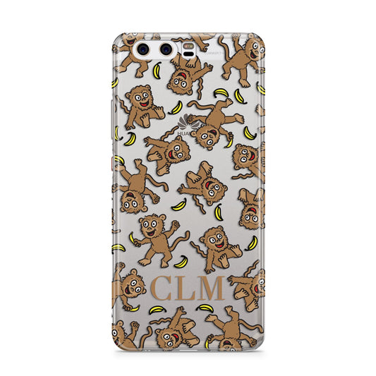 Personalised Monkey Initials Huawei P10 Phone Case