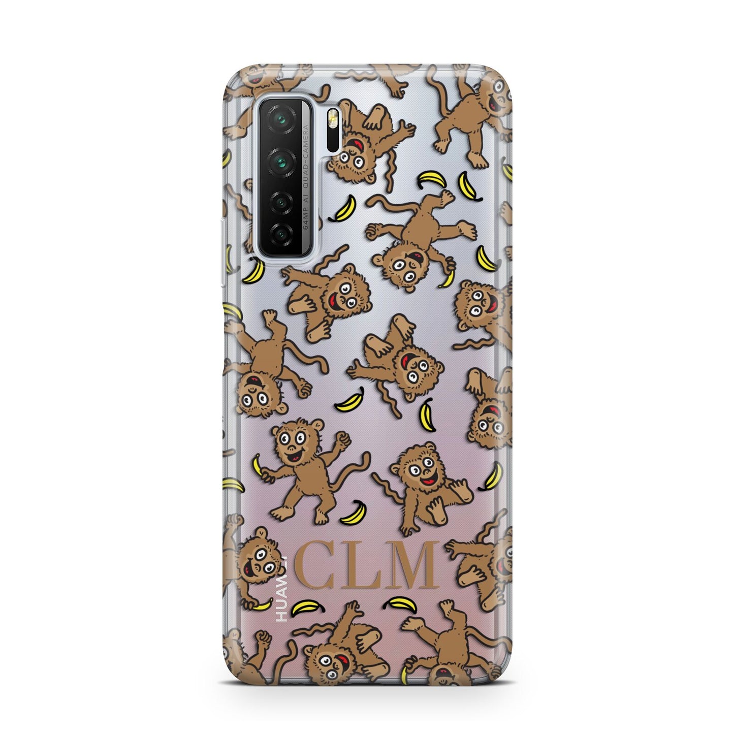 Personalised Monkey Initials Huawei P40 Lite 5G Phone Case