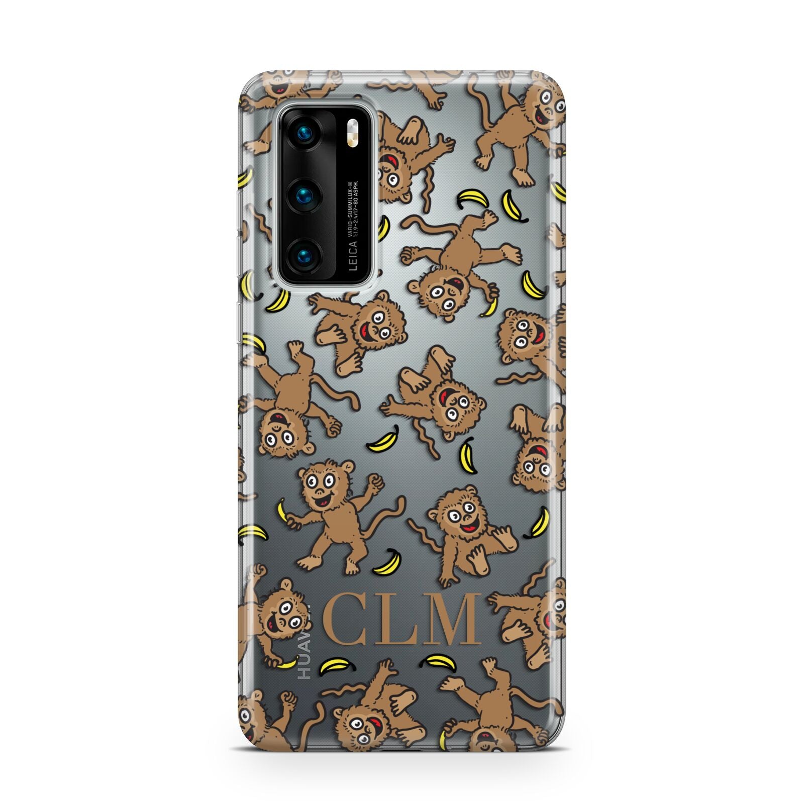 Personalised Monkey Initials Huawei P40 Phone Case