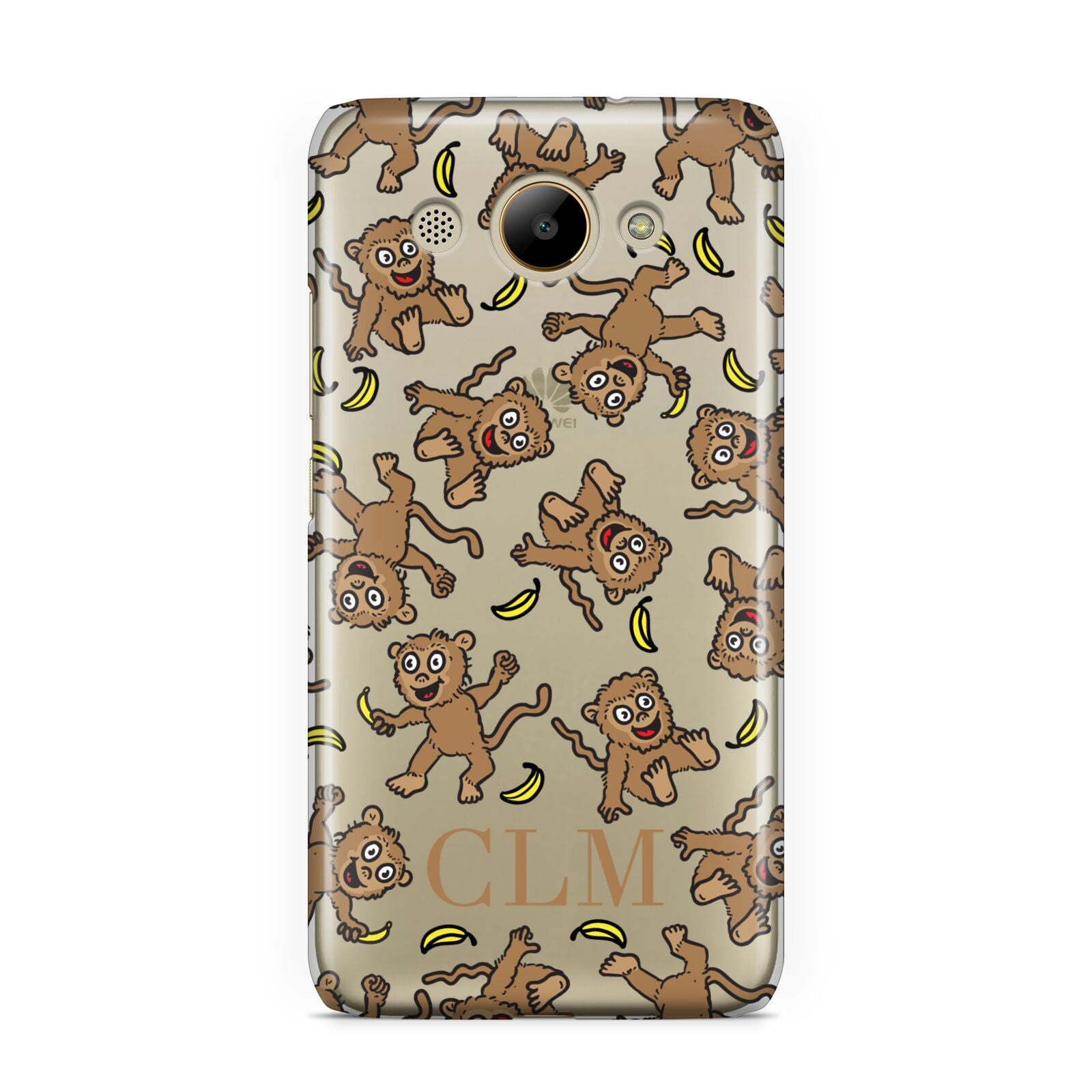 Personalised Monkey Initials Huawei Y3 2017