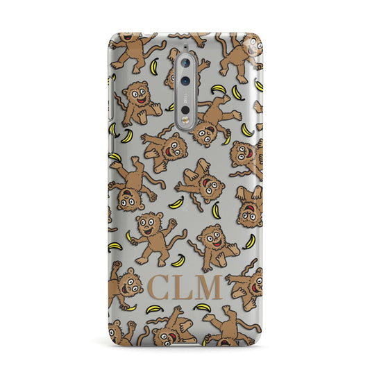 Personalised Monkey Initials Nokia Case