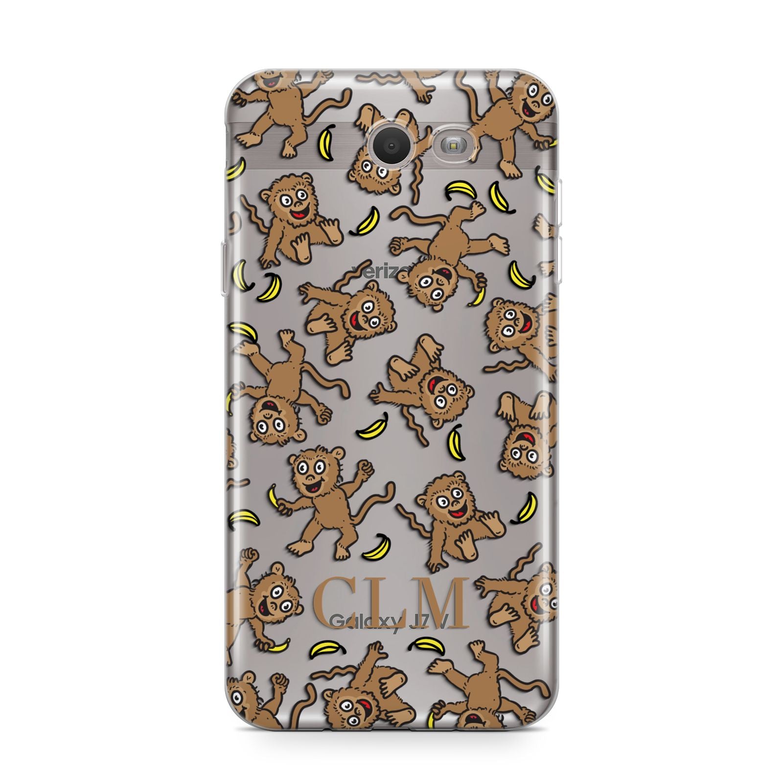 Personalised Monkey Initials Samsung Galaxy J7 2017 Case