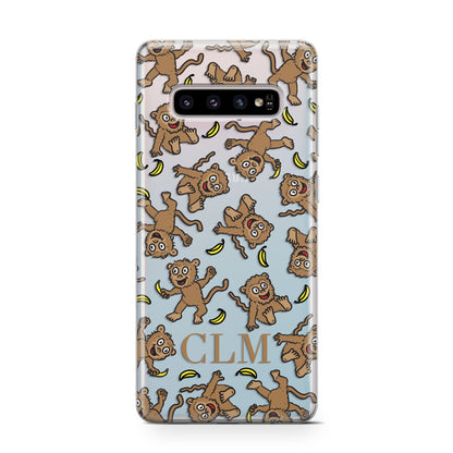 Personalised Monkey Initials Samsung Galaxy S10 Case