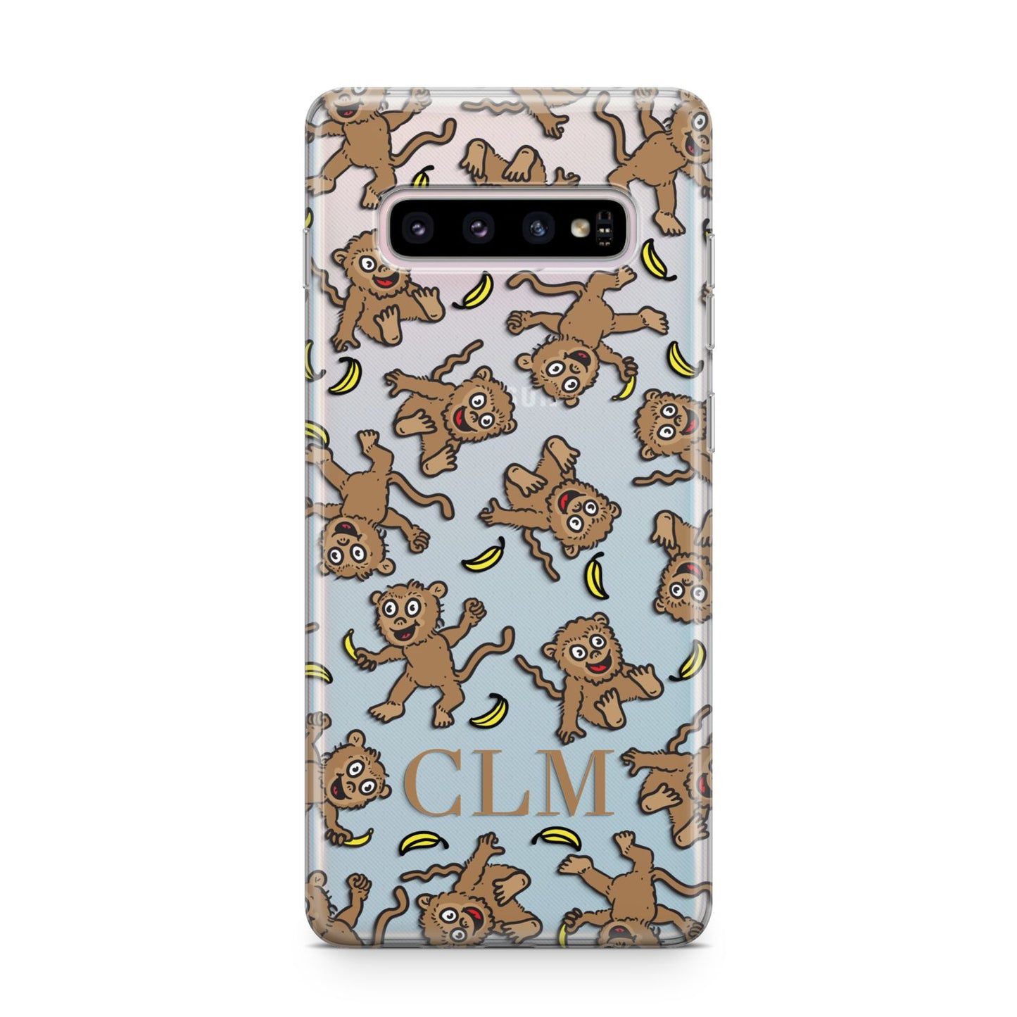 Personalised Monkey Initials Samsung Galaxy S10 Plus Case