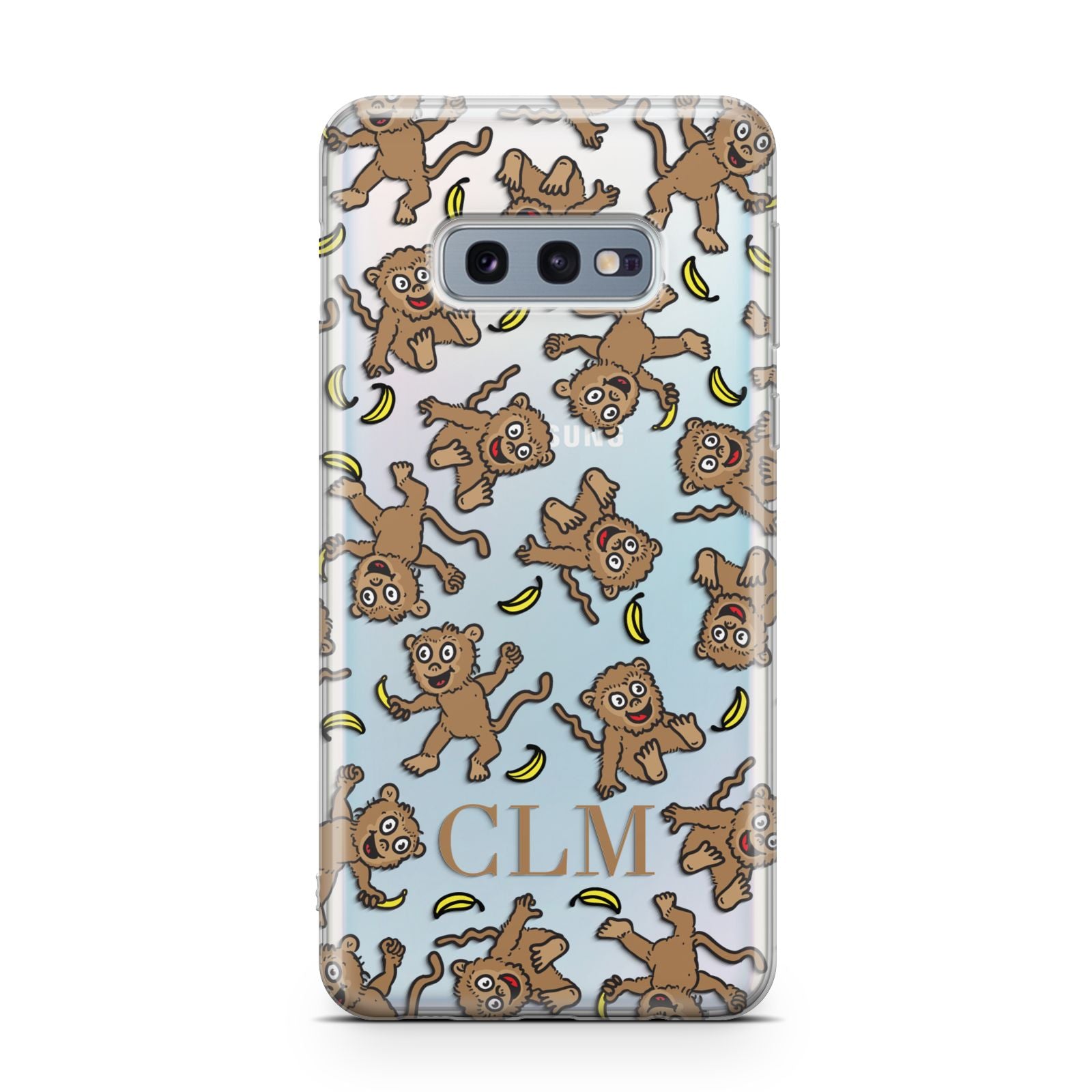 Personalised Monkey Initials Samsung Galaxy S10E Case