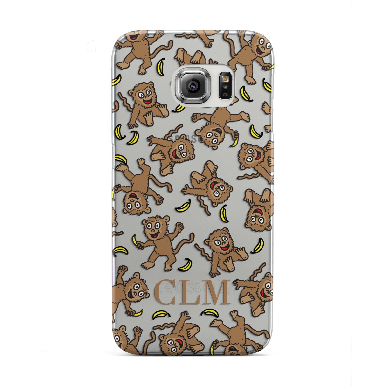 Personalised Monkey Initials Samsung Galaxy S6 Edge Case