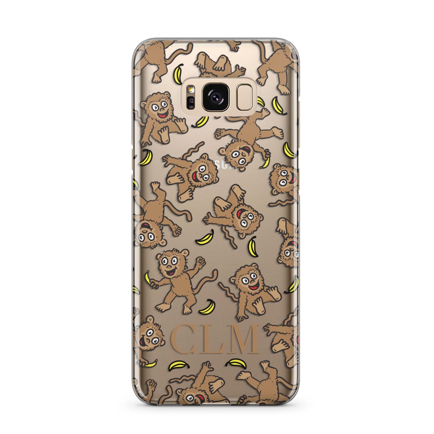 Personalised Monkey Initials Samsung Galaxy S8 Plus Case