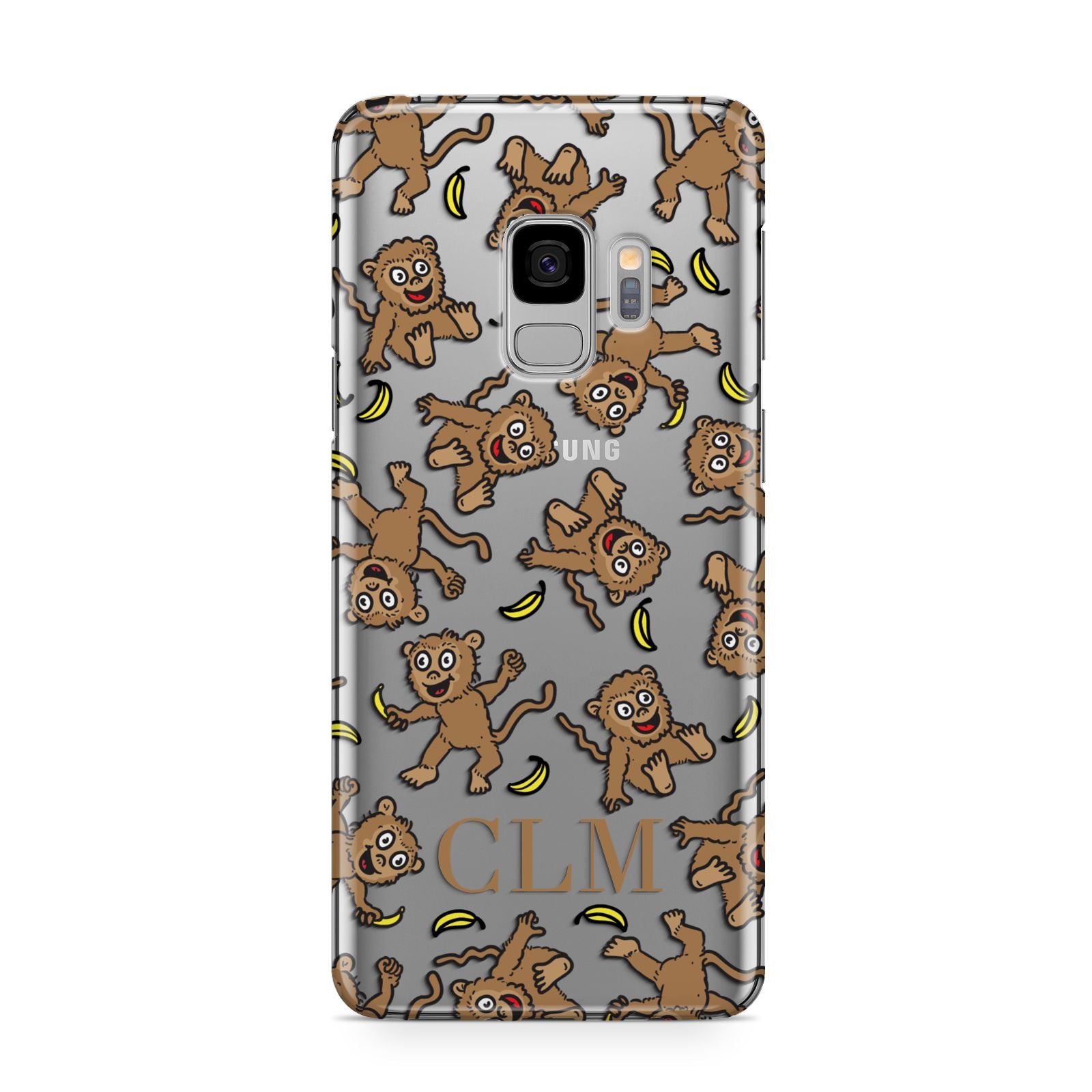 Personalised Monkey Initials Samsung Galaxy S9 Case