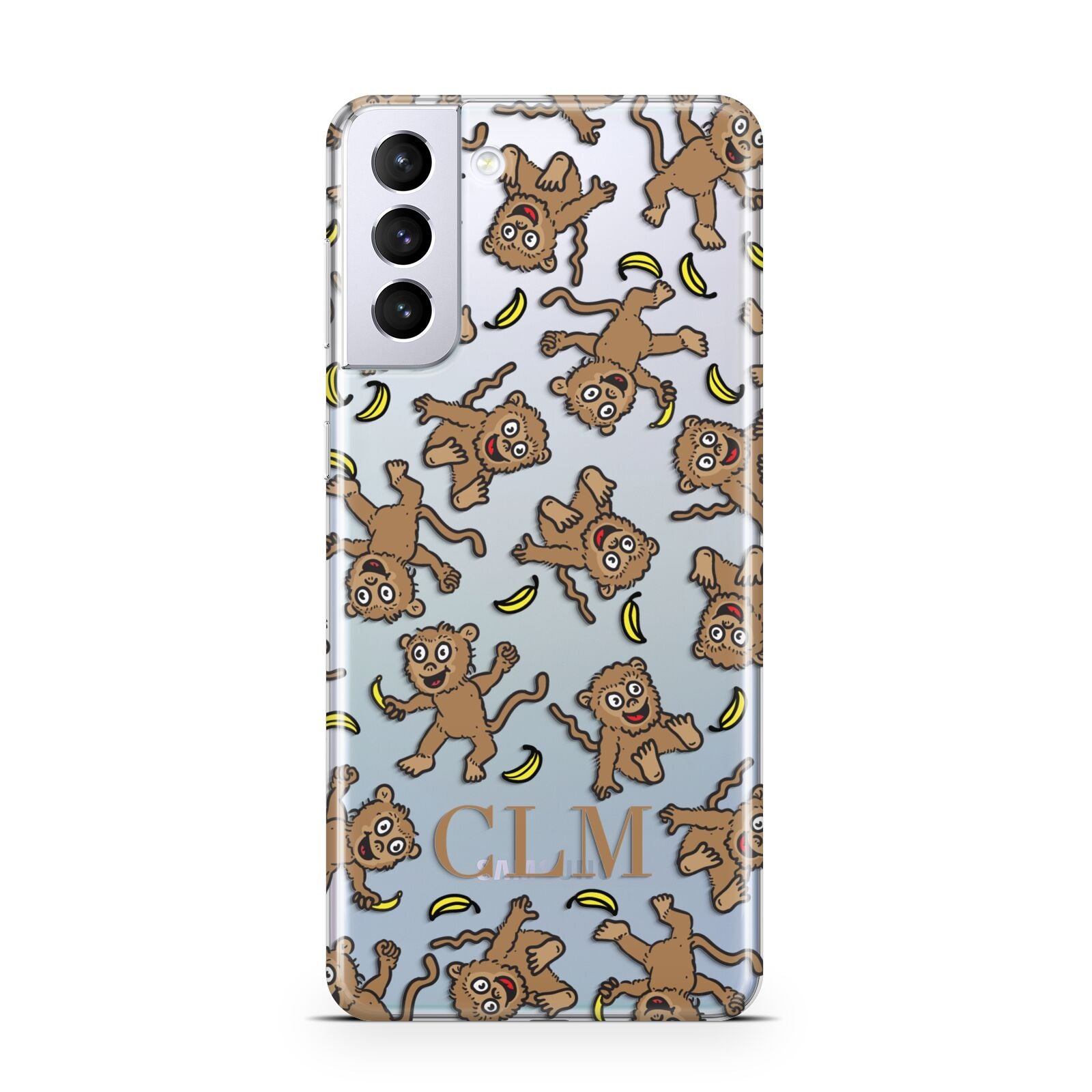 Personalised Monkey Initials Samsung S21 Plus Phone Case