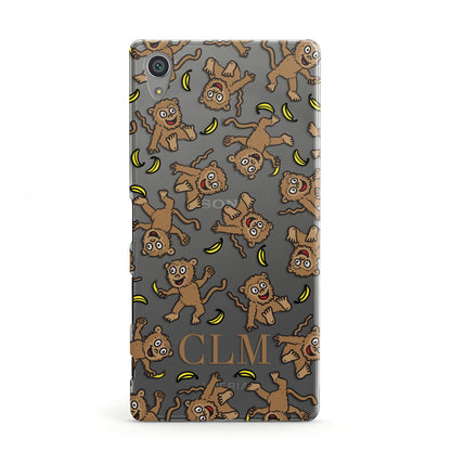 Personalised Monkey Initials Sony Xperia Case