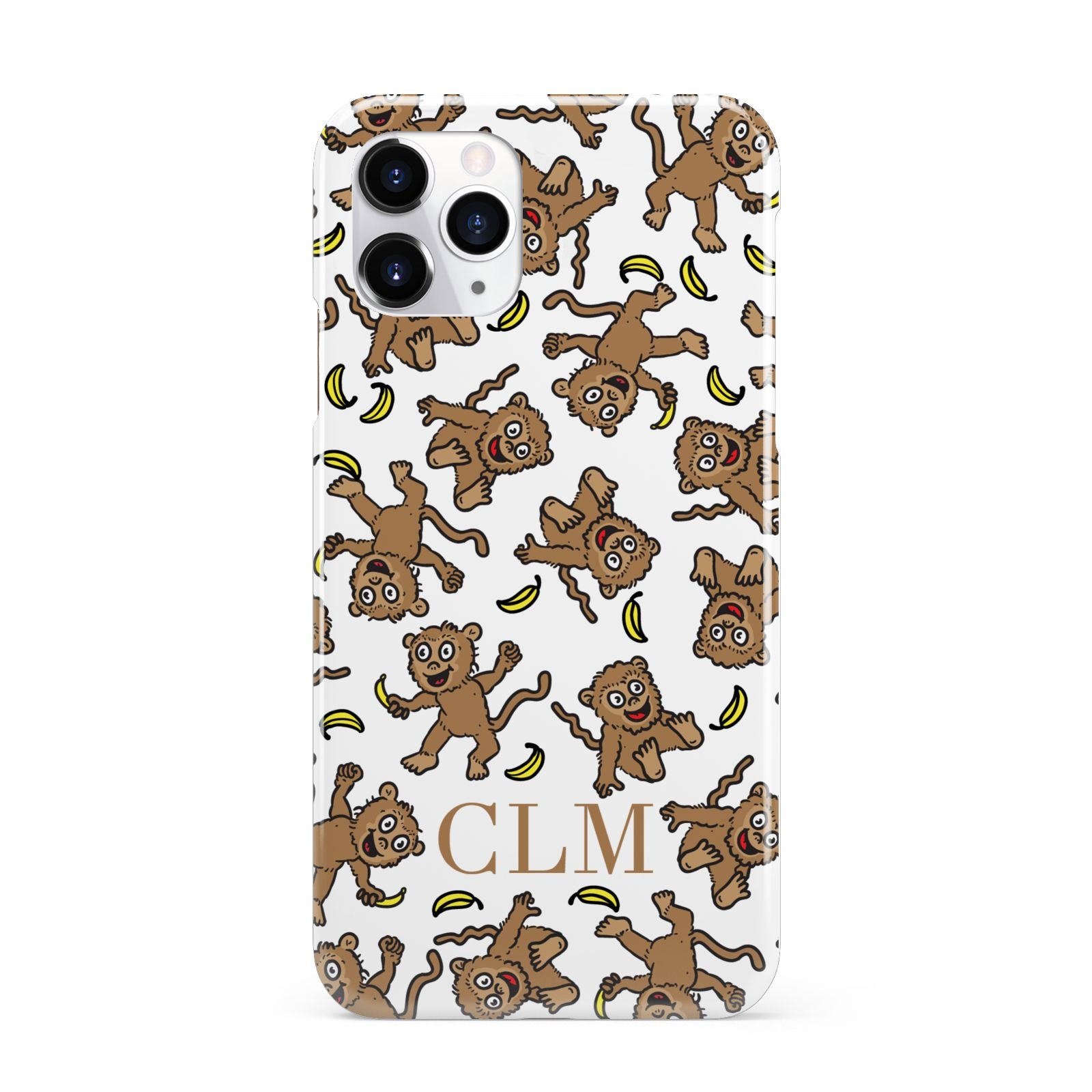 Personalised Monkey Initials iPhone 11 Pro 3D Snap Case