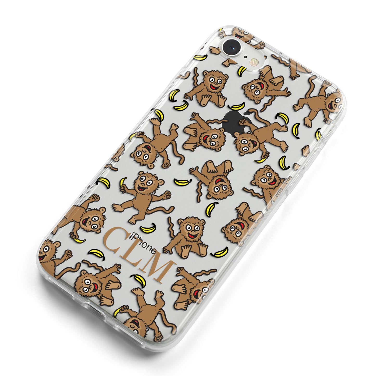 Personalised Monkey Initials iPhone 8 Bumper Case on Silver iPhone Alternative Image