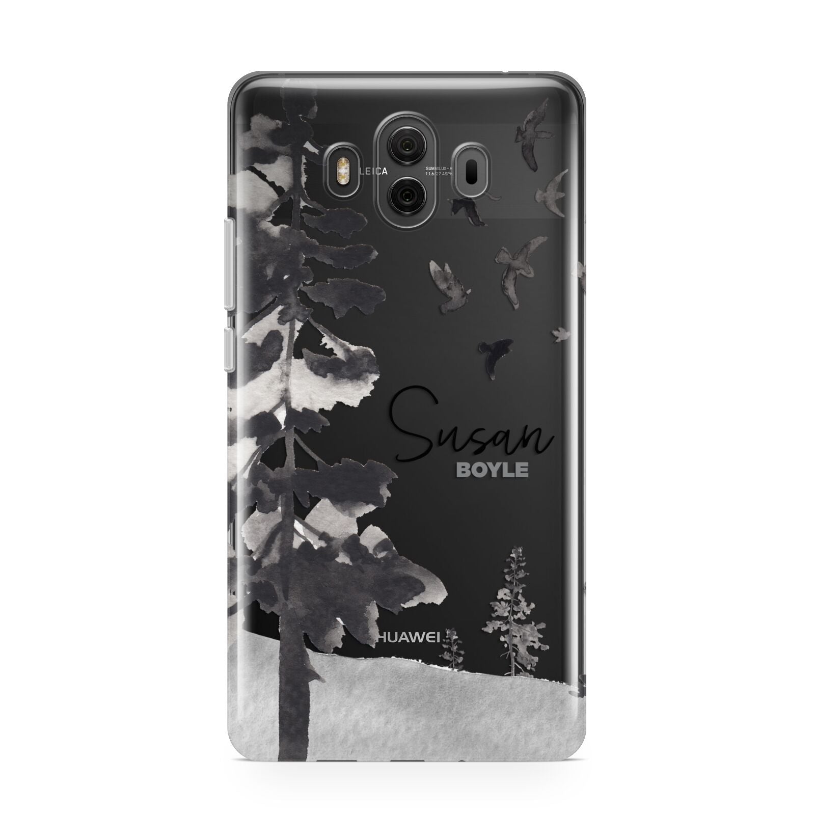 Personalised Monochrome Forest Huawei Mate 10 Protective Phone Case