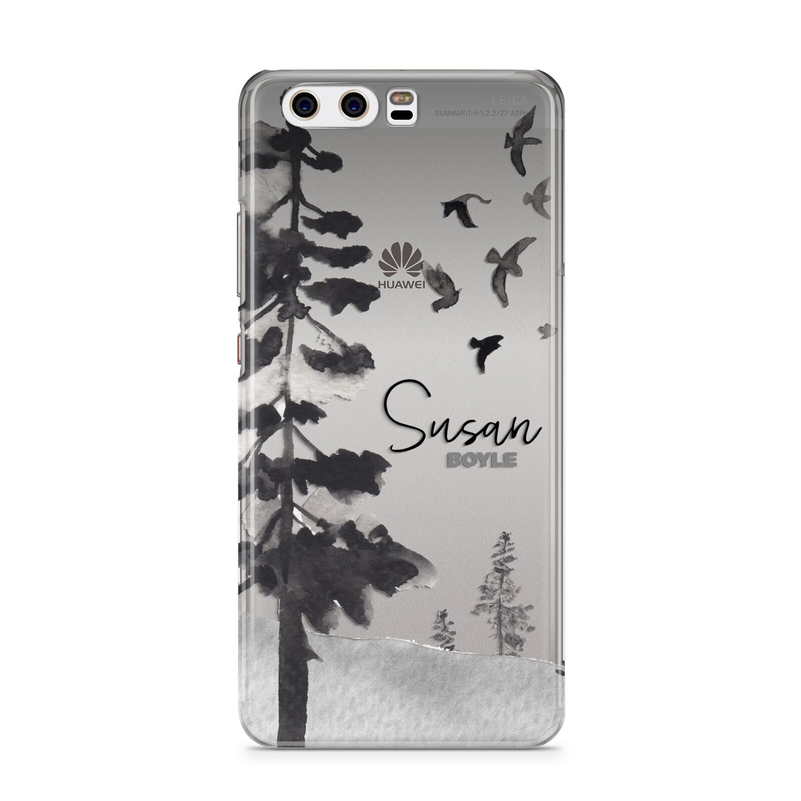 Personalised Monochrome Forest Huawei P10 Phone Case