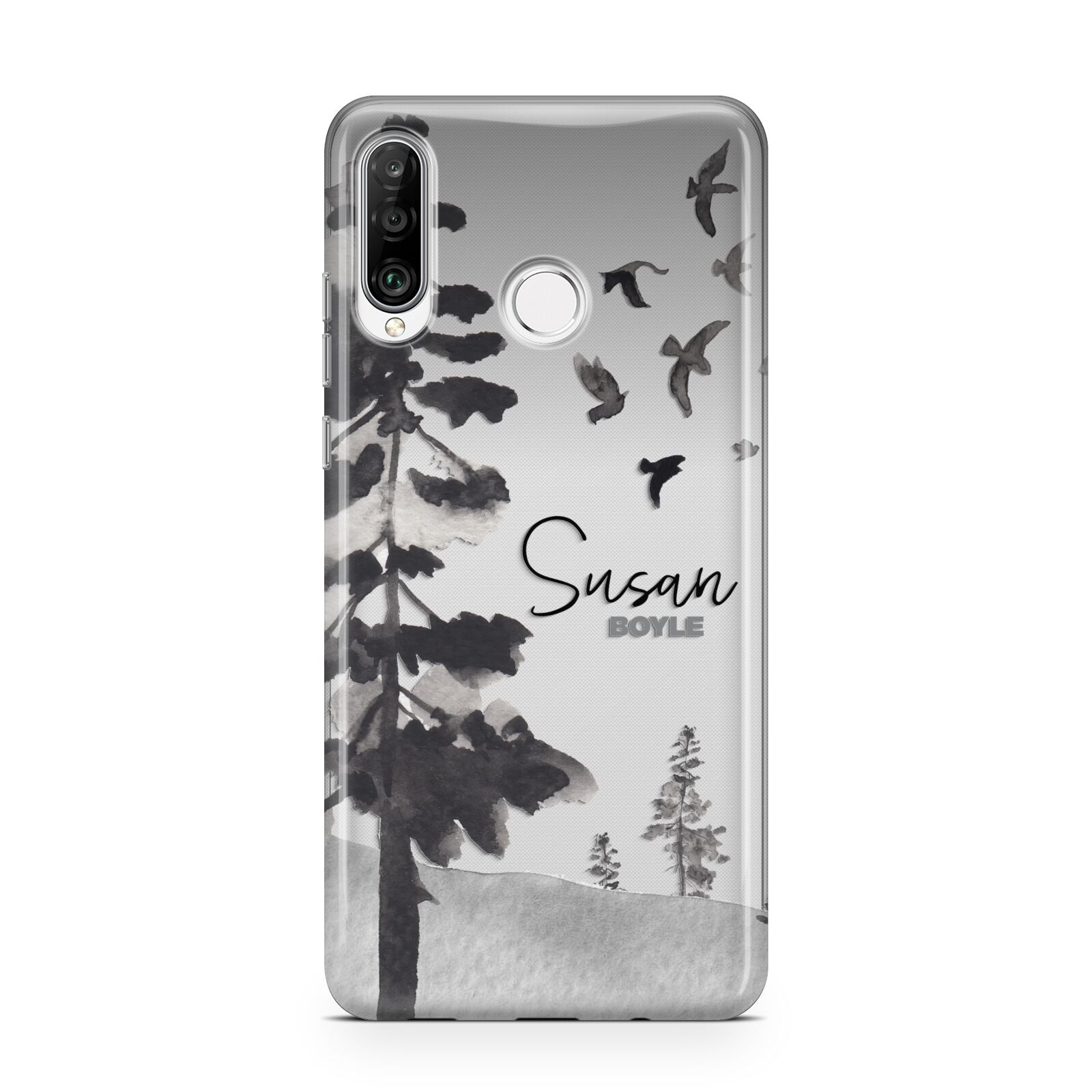 Personalised Monochrome Forest Huawei P30 Lite Phone Case