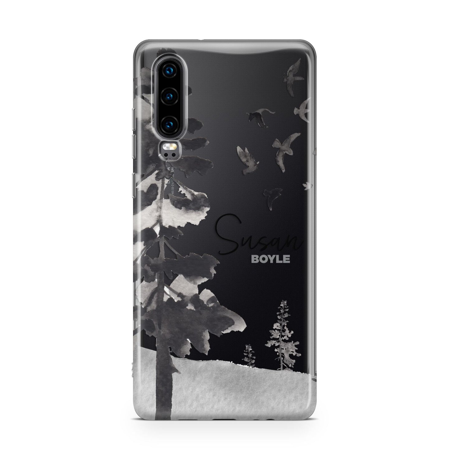 Personalised Monochrome Forest Huawei P30 Phone Case