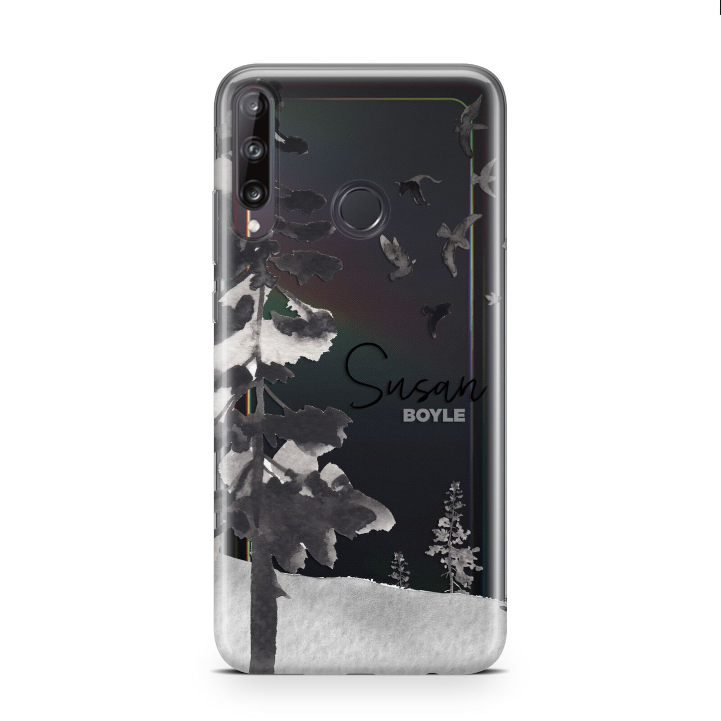 Personalised Monochrome Forest Huawei P40 Lite E Phone Case