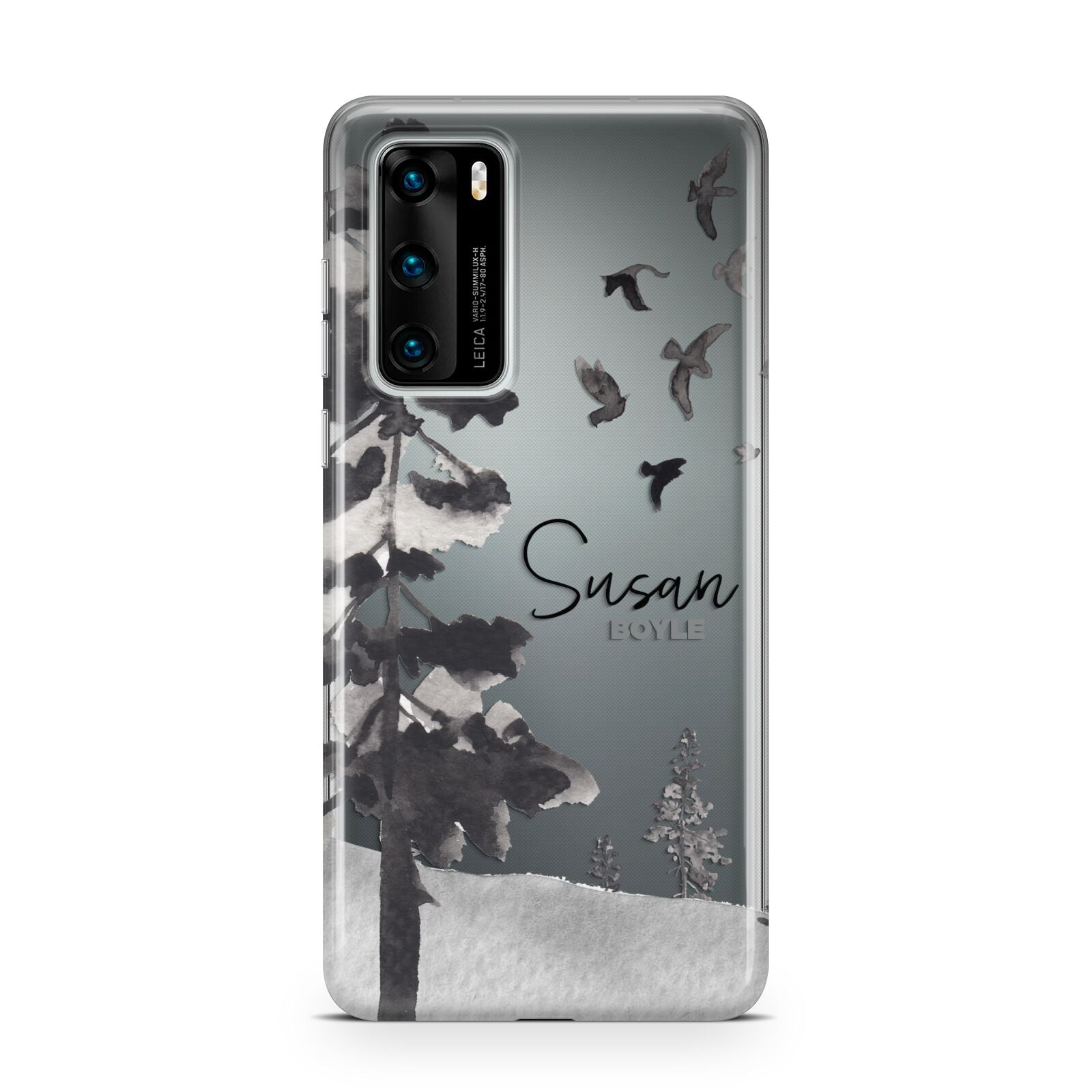 Personalised Monochrome Forest Huawei P40 Phone Case