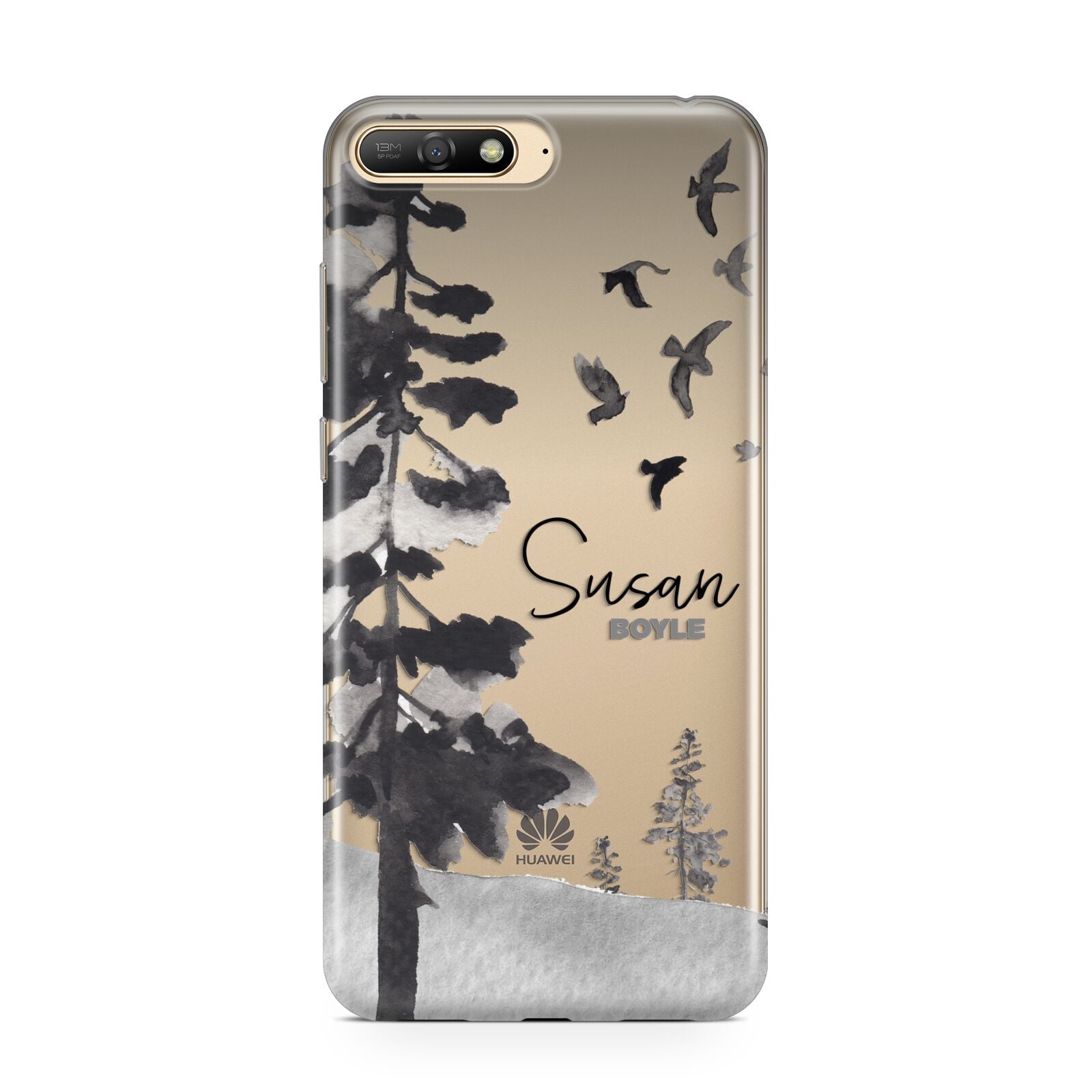 Personalised Monochrome Forest Huawei Y6 2018