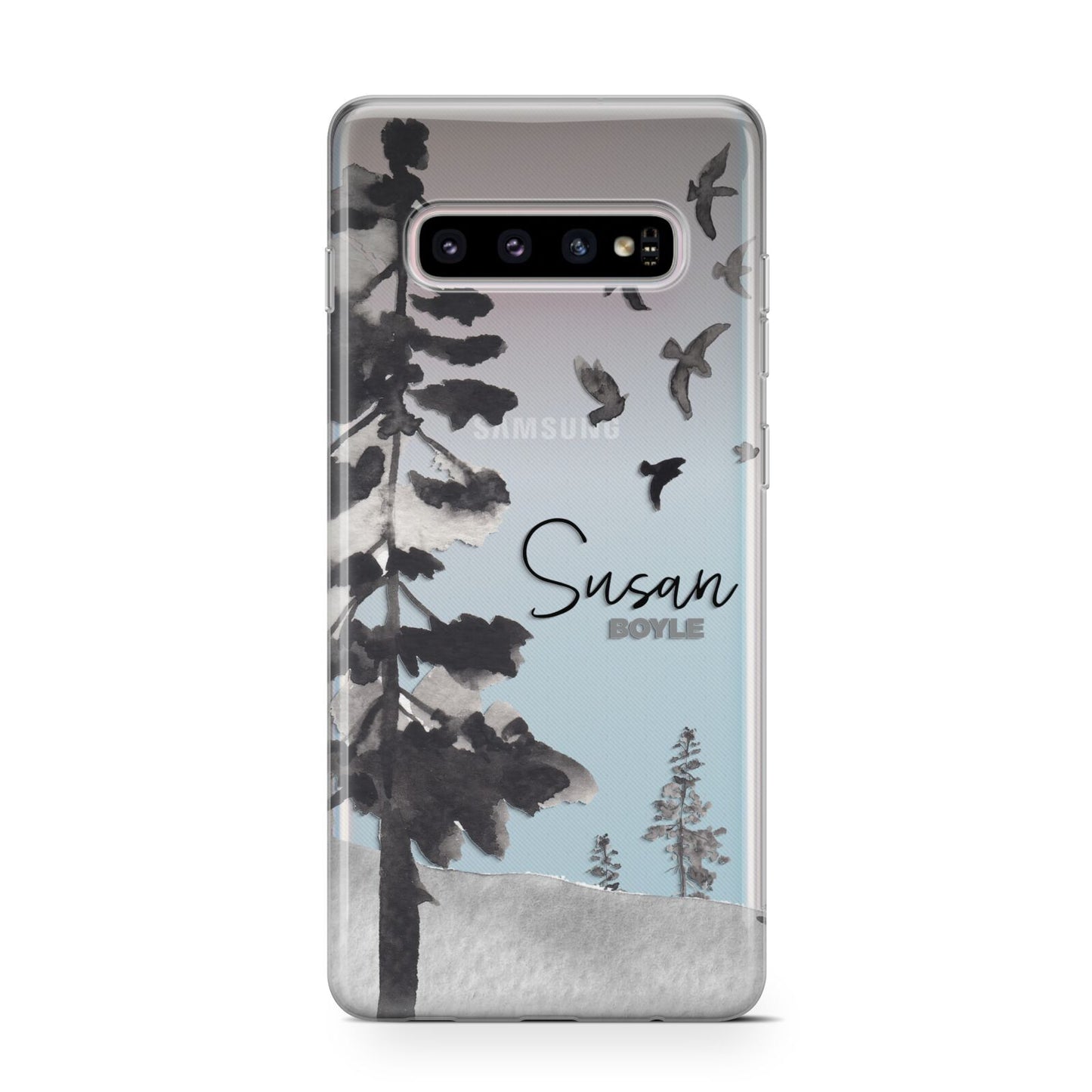 Personalised Monochrome Forest Protective Samsung Galaxy Case