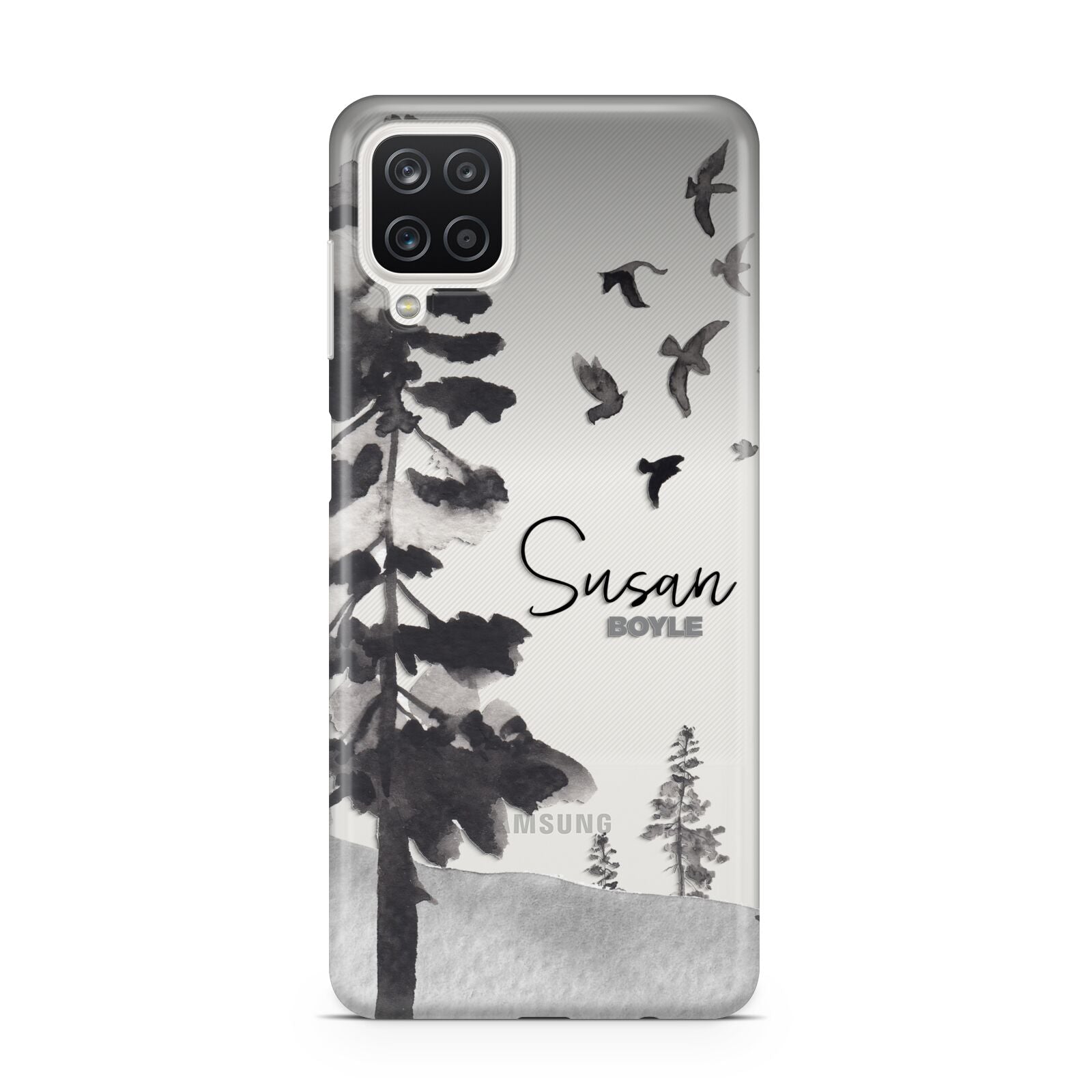 Personalised Monochrome Forest Samsung A12 Case