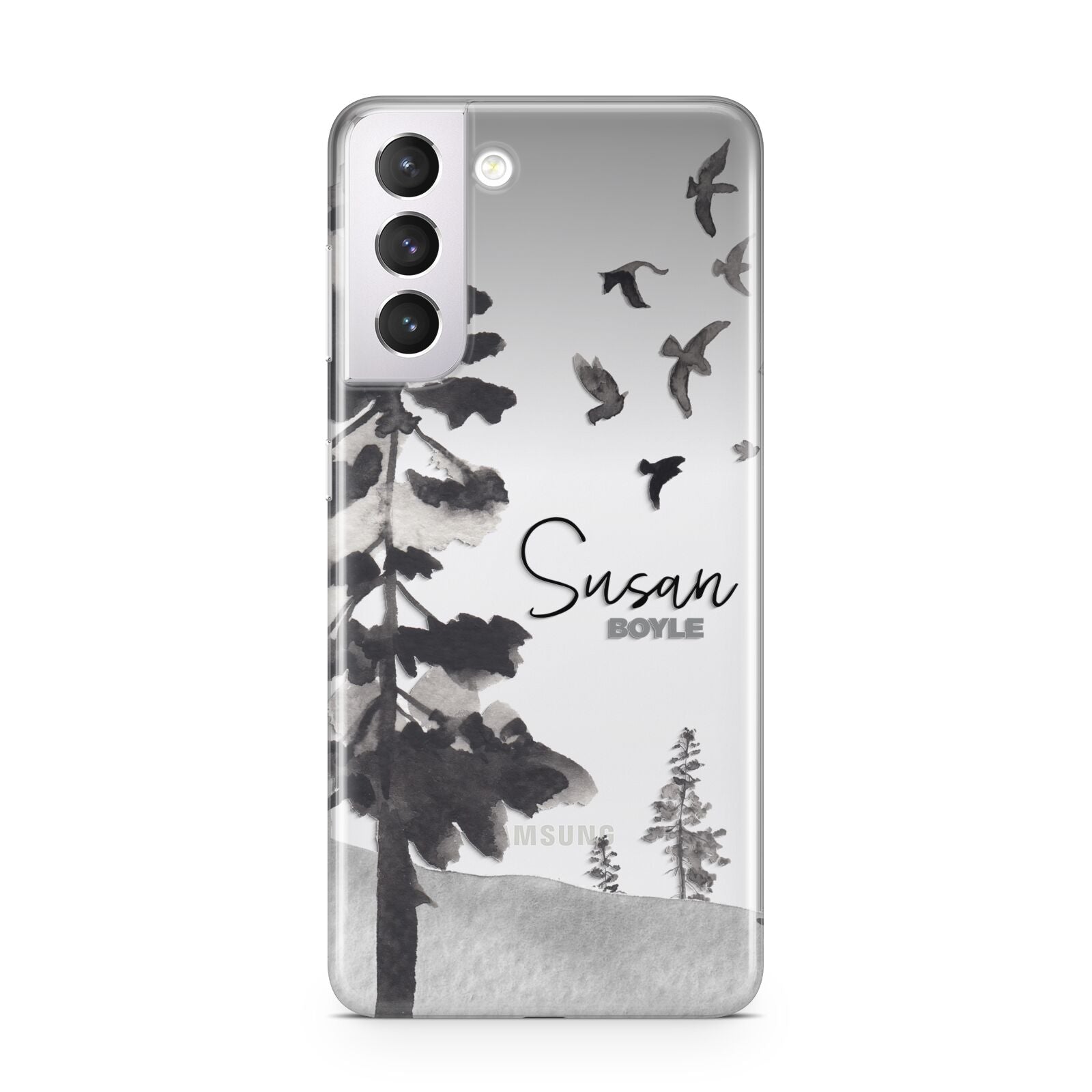 Personalised Monochrome Forest Samsung S21 Case