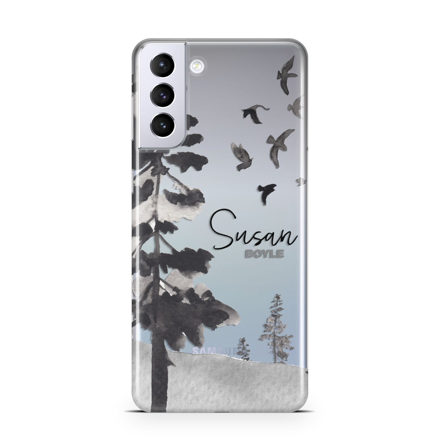 Personalised Monochrome Forest Samsung S21 Plus Case