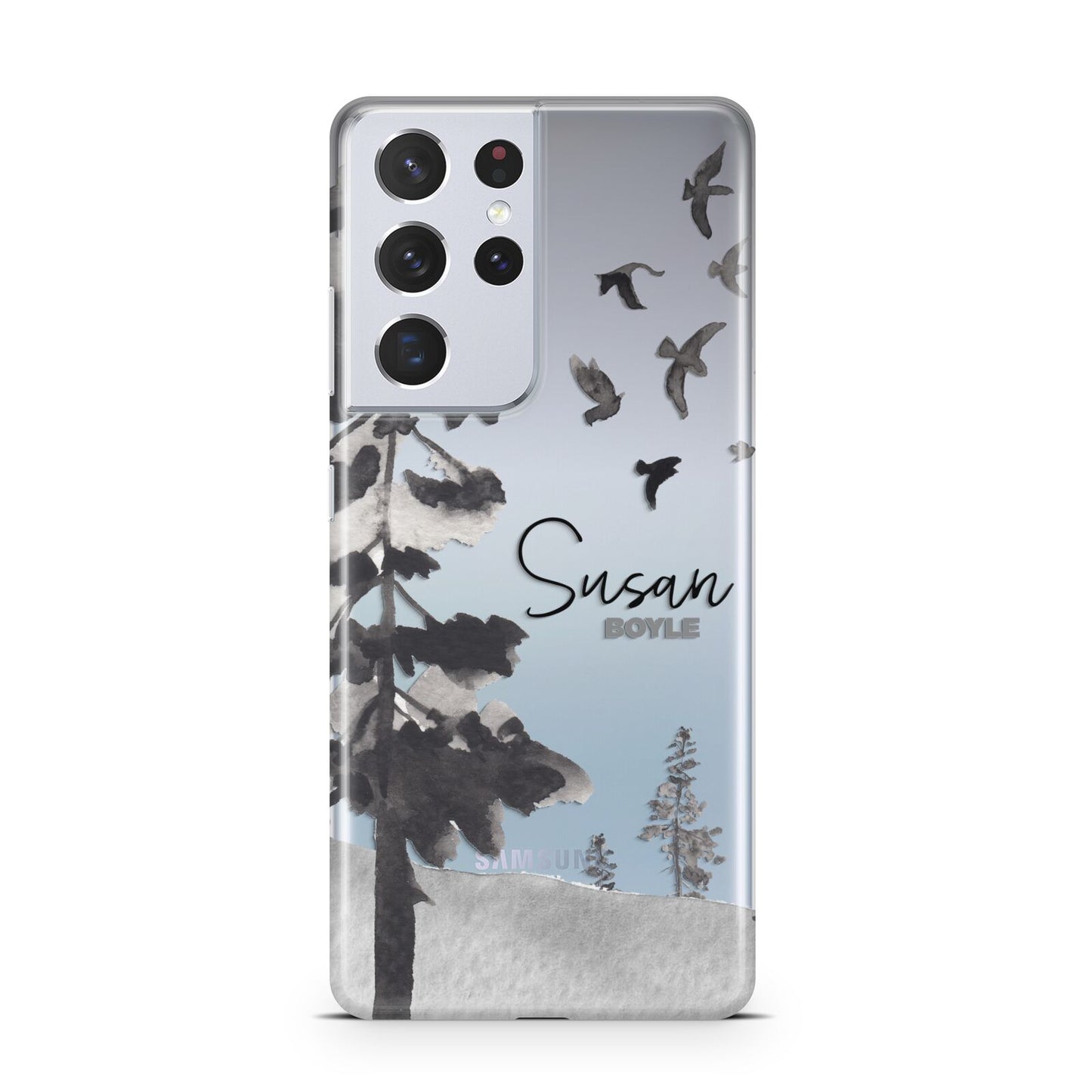 Personalised Monochrome Forest Samsung S21 Ultra Case