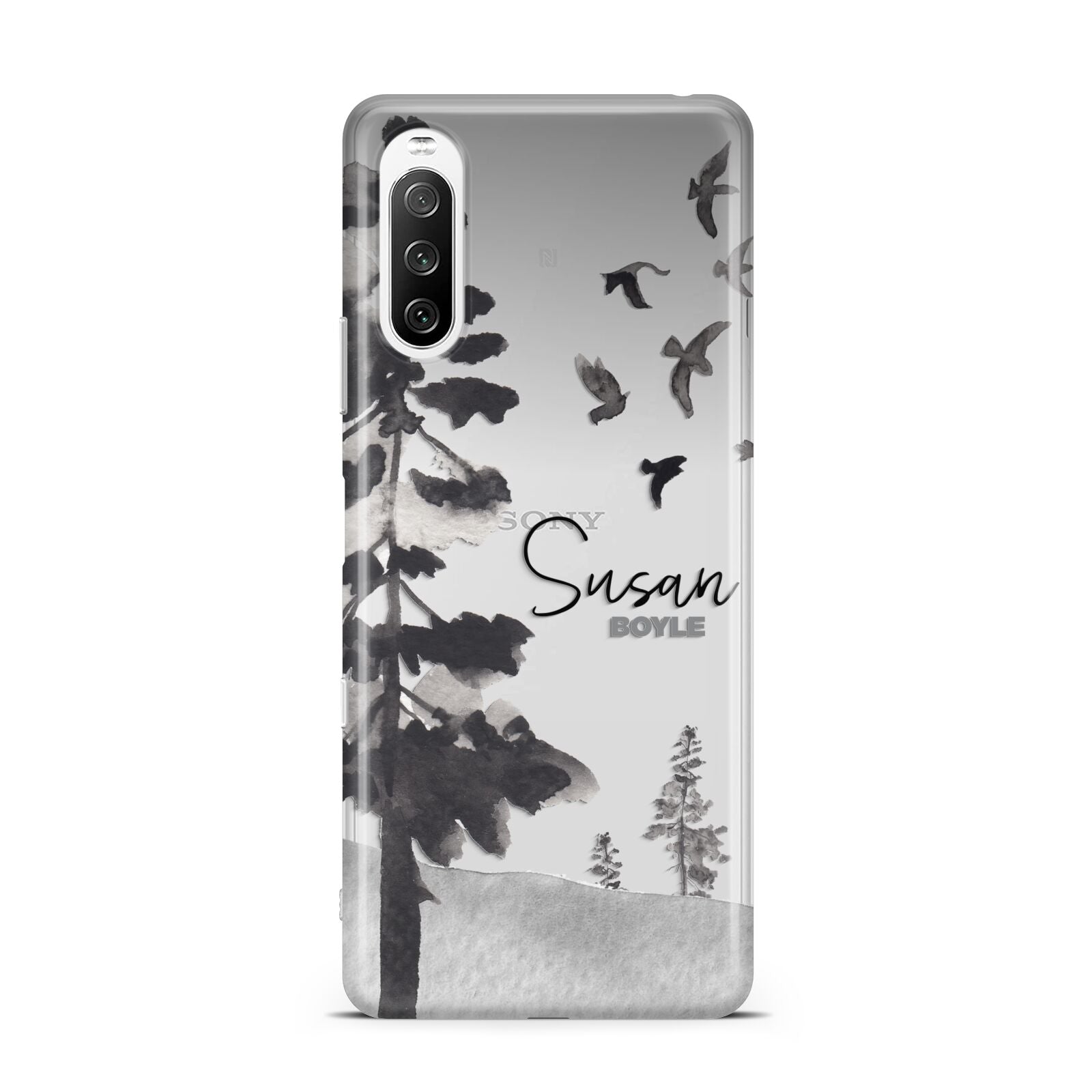 Personalised Monochrome Forest Sony Xperia 10 III Case