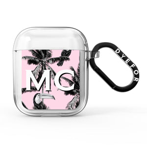 Personalised Monochrome Pink Toucan AirPods Case