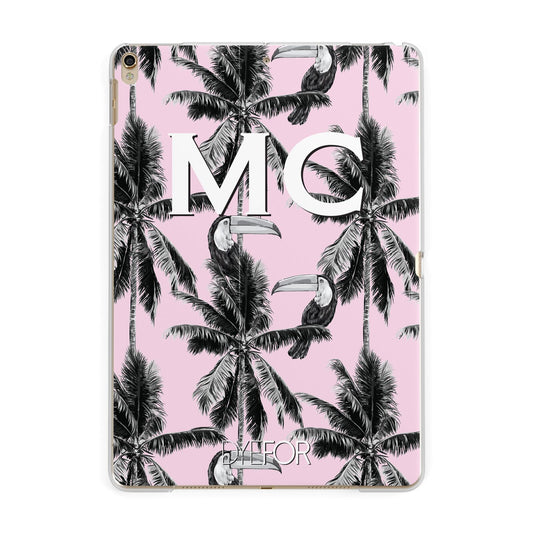 Personalised Monochrome Pink Toucan Apple iPad Gold Case