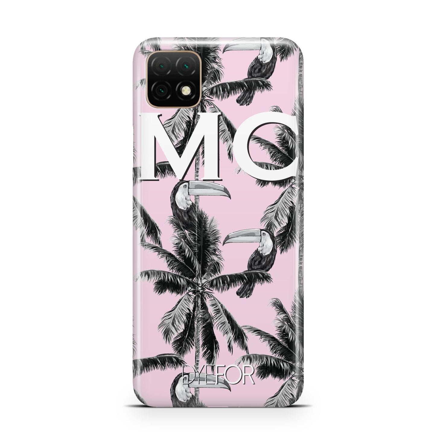 Personalised Monochrome Pink Toucan Huawei Enjoy 20 Phone Case