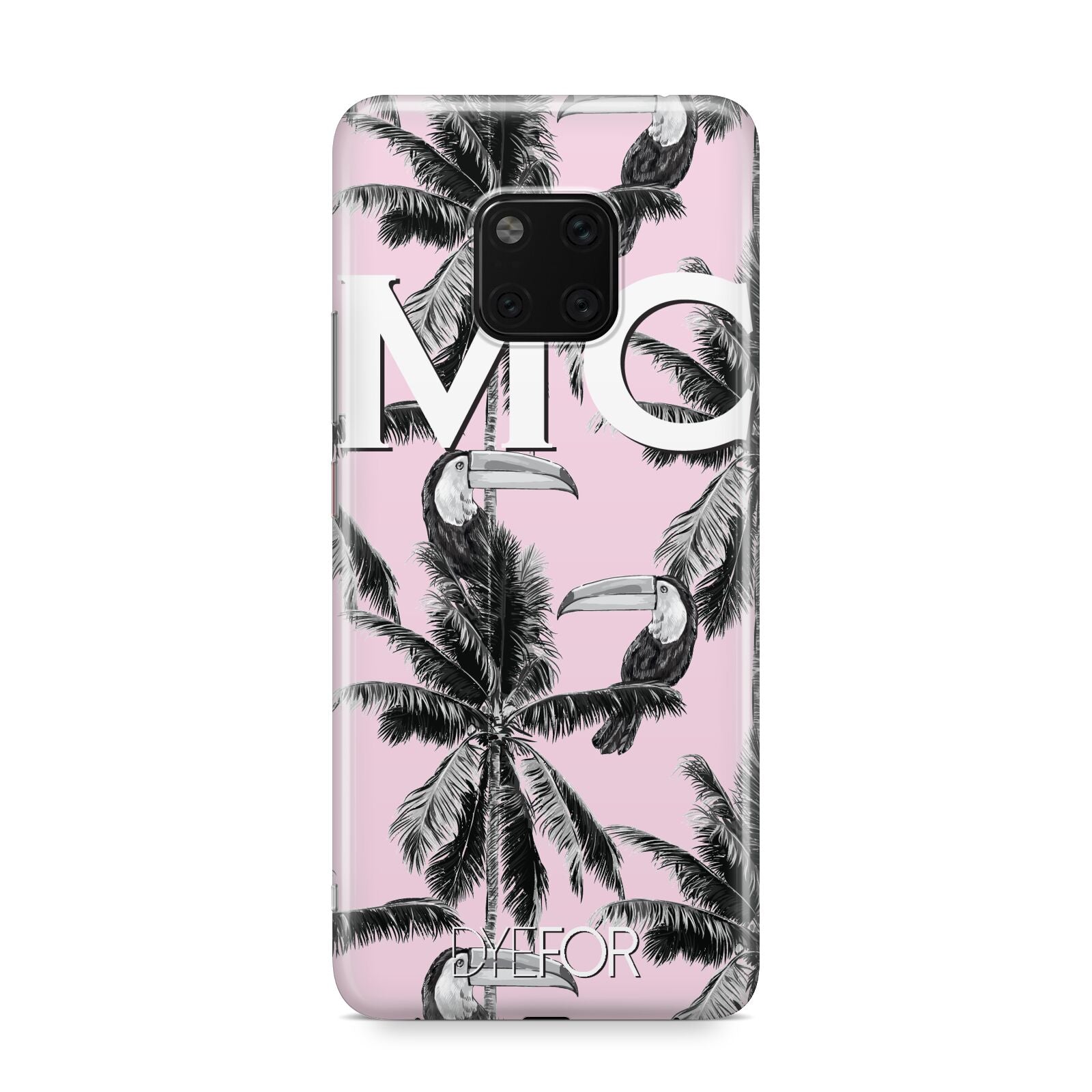 Personalised Monochrome Pink Toucan Huawei Mate 20 Pro Phone Case