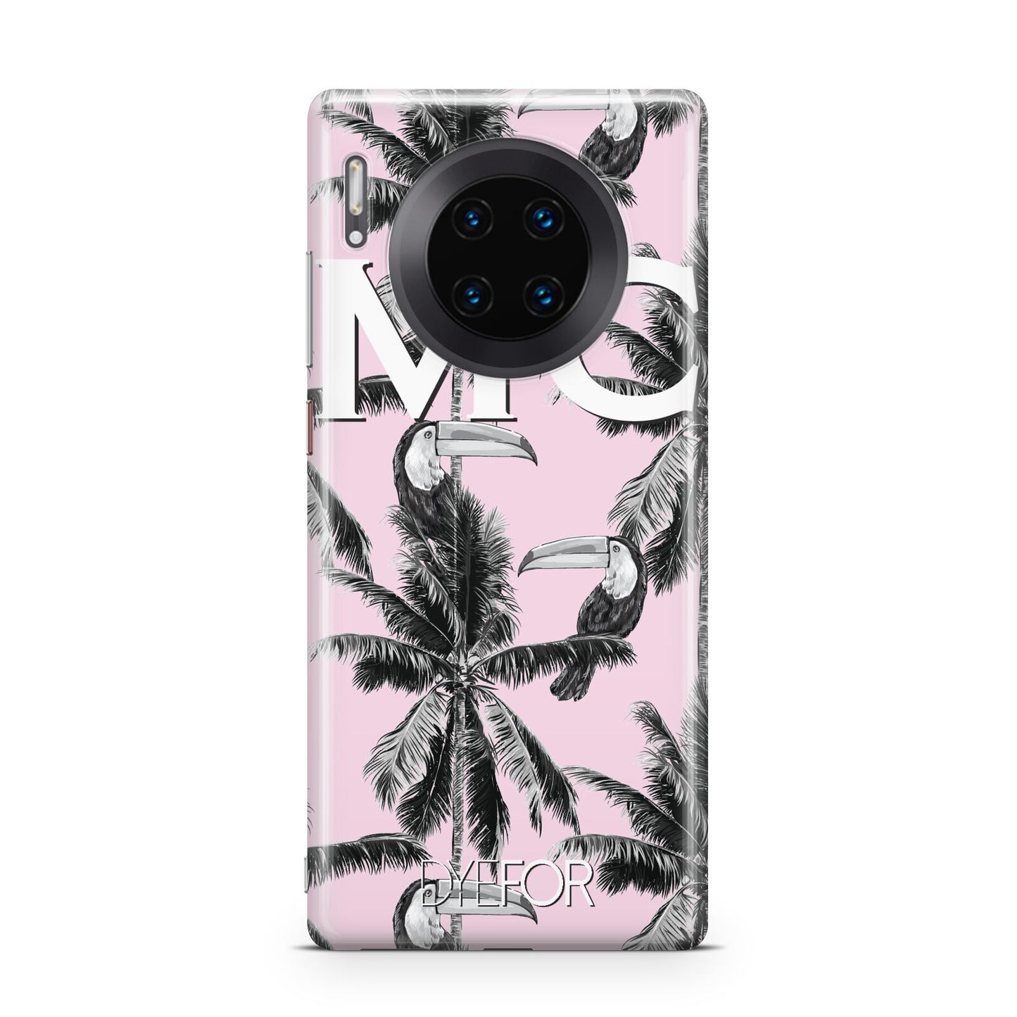 Personalised Monochrome Pink Toucan Huawei Mate 30 Pro Phone Case