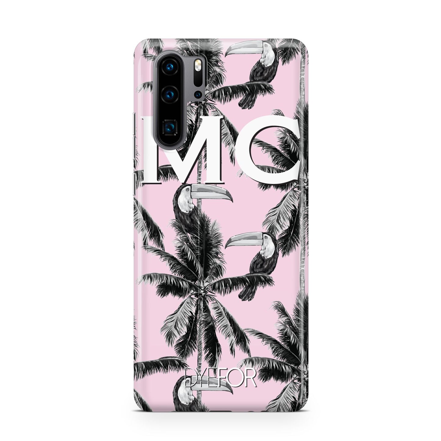 Personalised Monochrome Pink Toucan Huawei P30 Pro Phone Case