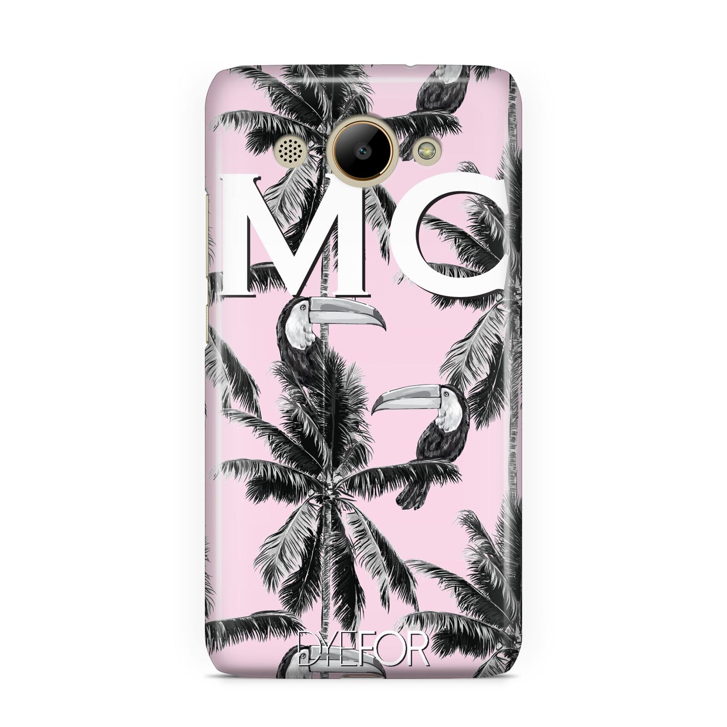 Personalised Monochrome Pink Toucan Huawei Y3 2017