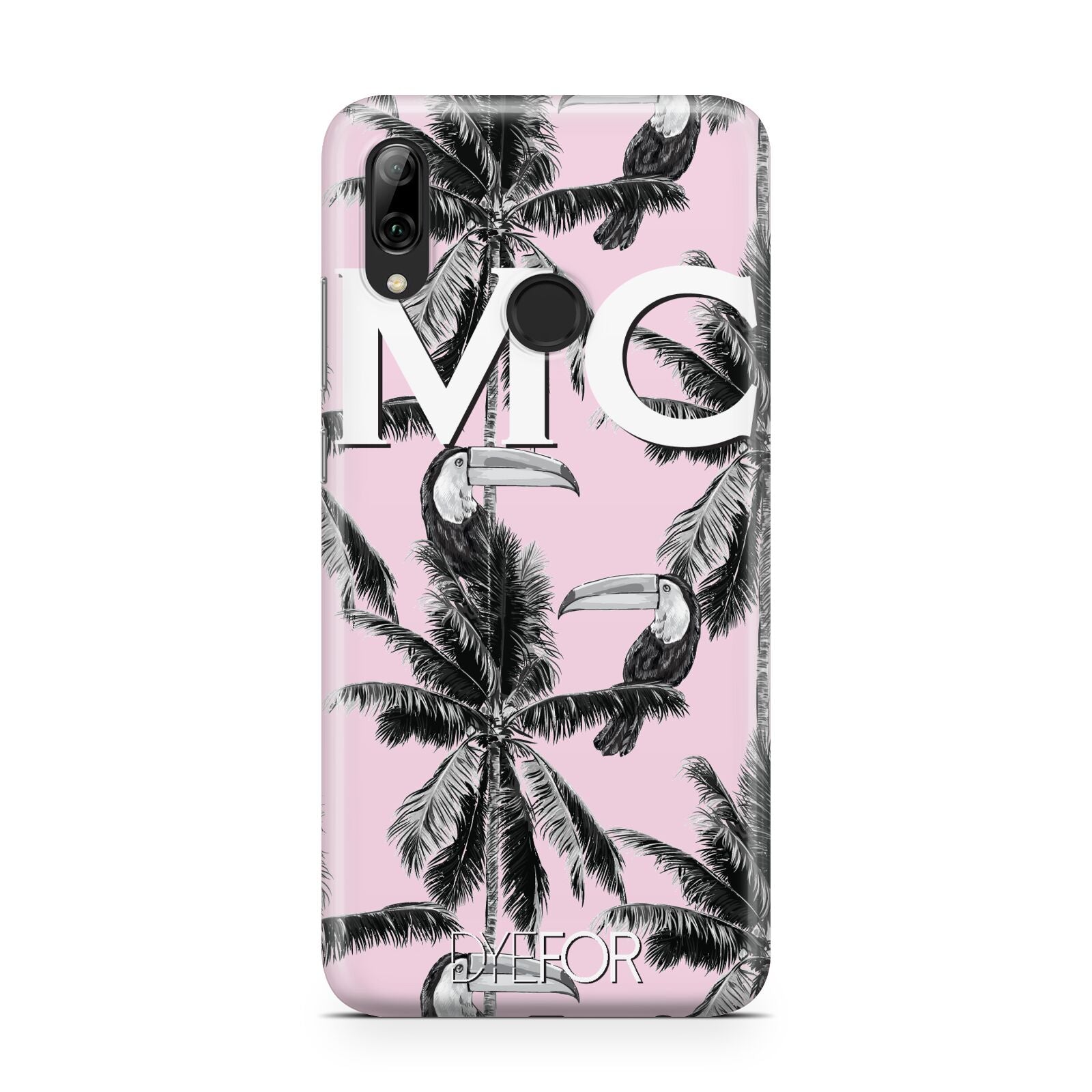 Personalised Monochrome Pink Toucan Huawei Y7 2019