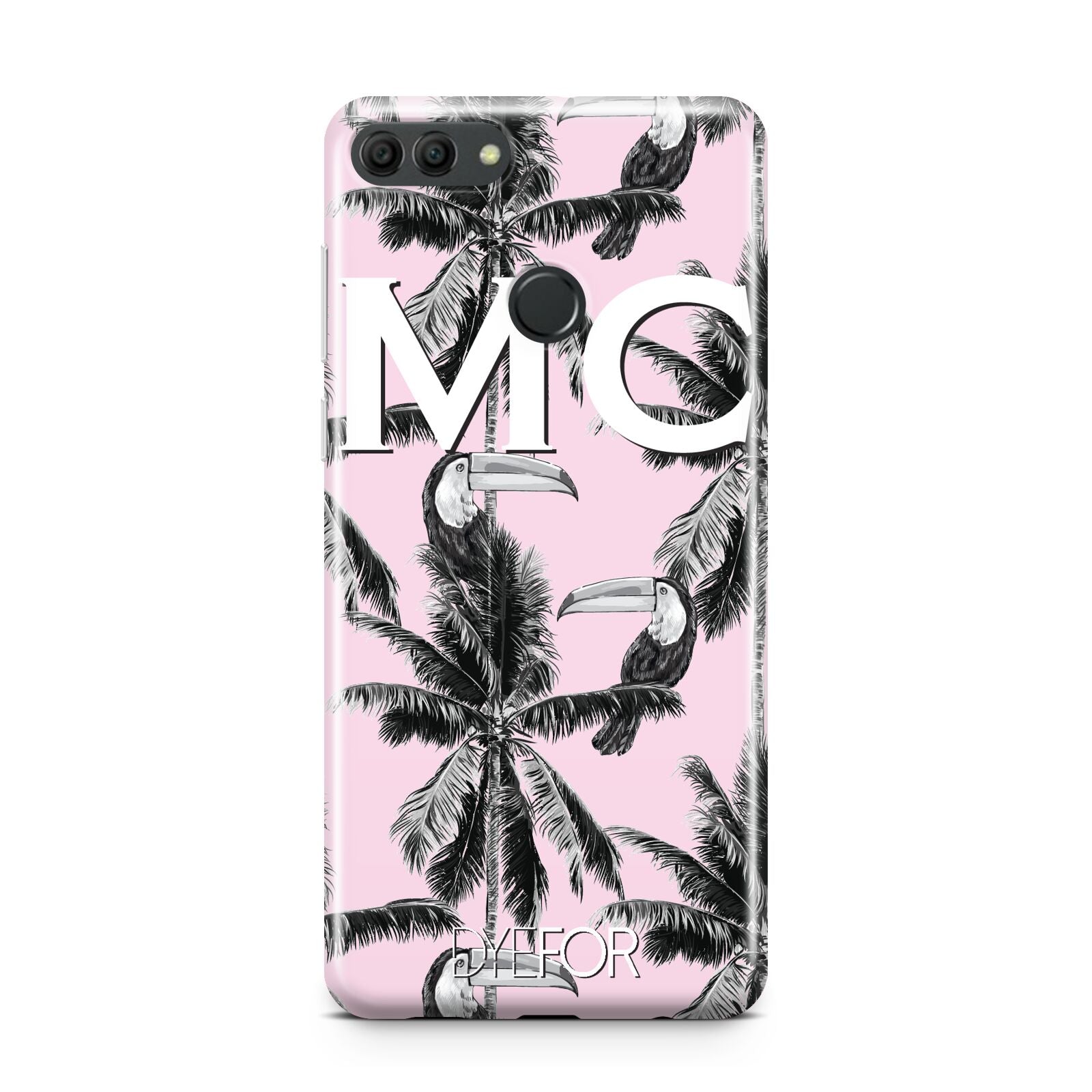 Personalised Monochrome Pink Toucan Huawei Y9 2018