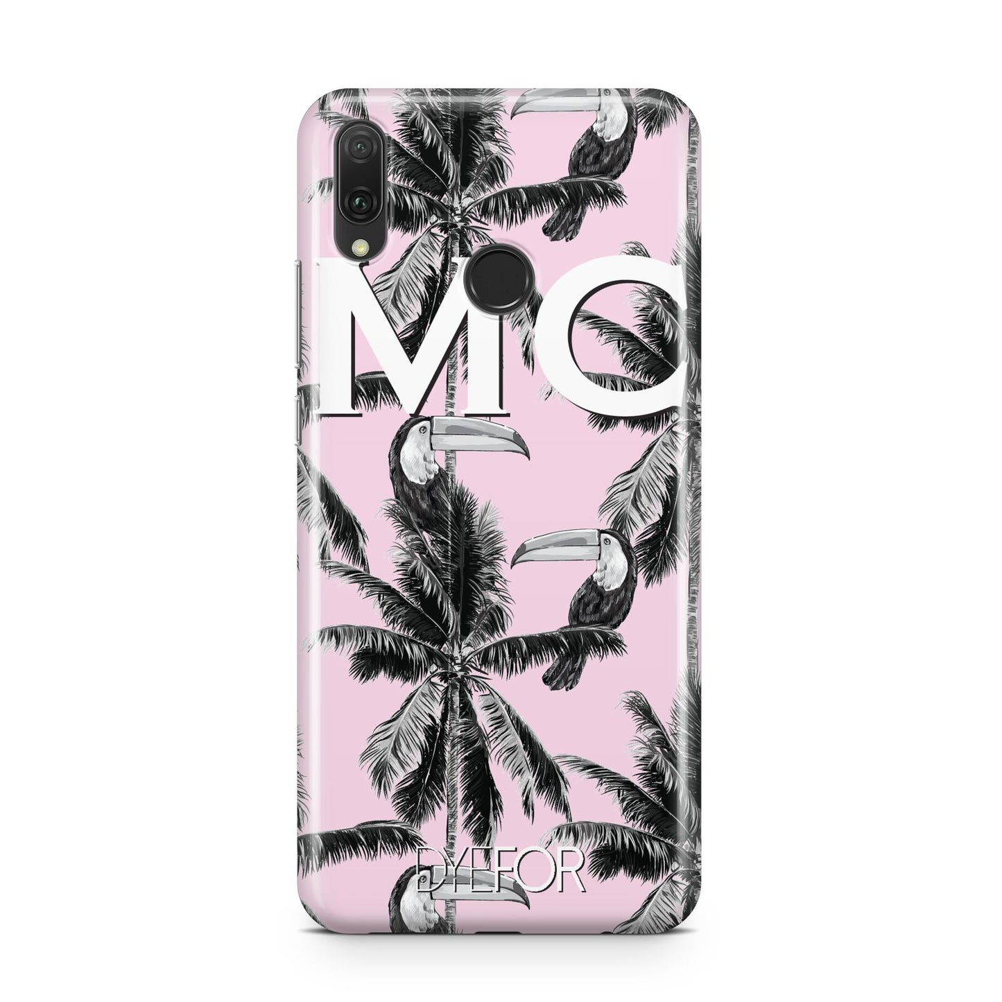 Personalised Monochrome Pink Toucan Huawei Y9 2019