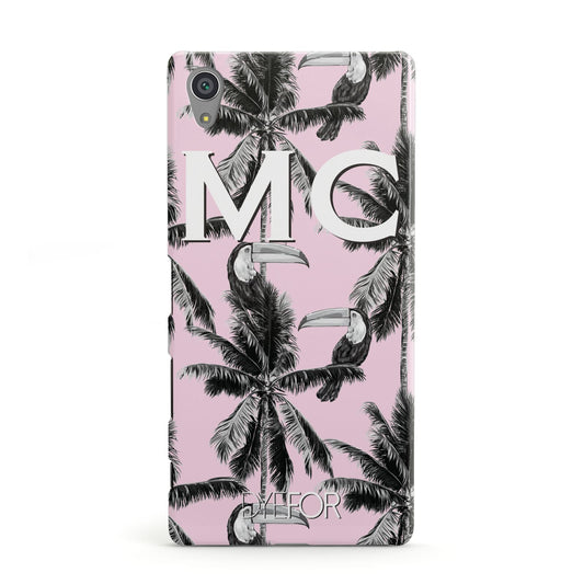 Personalised Monochrome Pink Toucan Sony Xperia Case